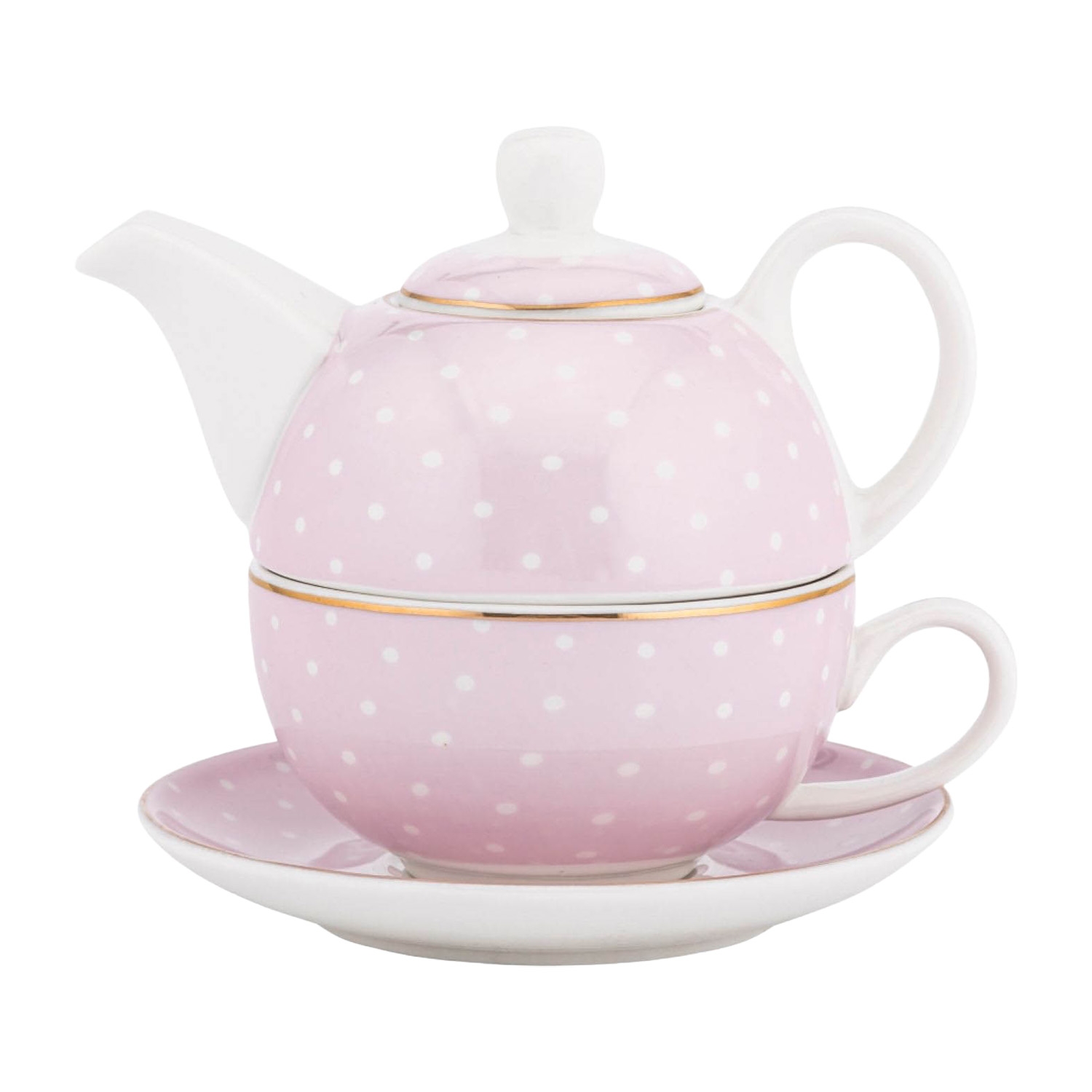 Zestaw do herbaty Altom Design Natalie Pink, w opasce, różowy