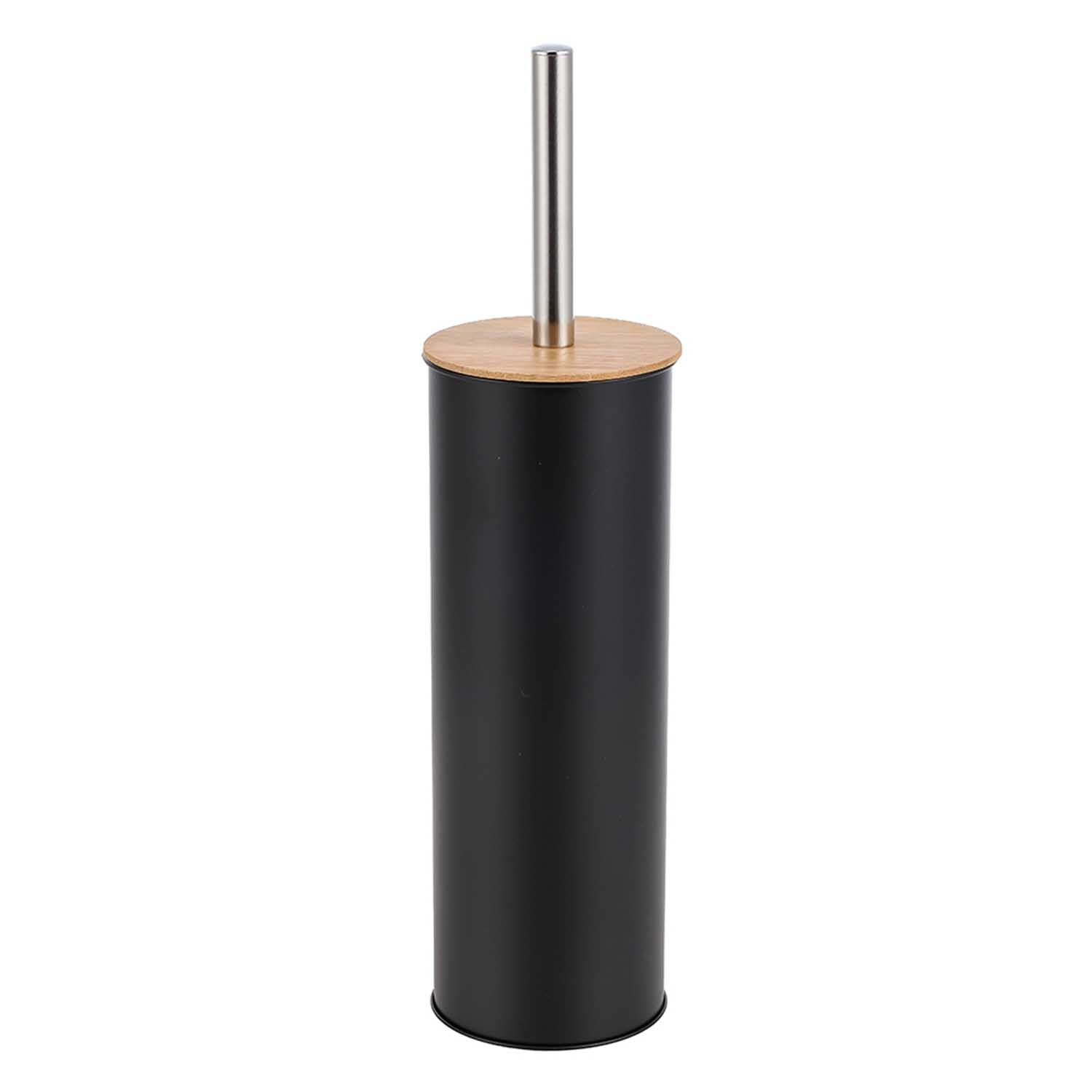 Szczotka toaletowa do WC Altom Design, w metalowej osłonie, czarna