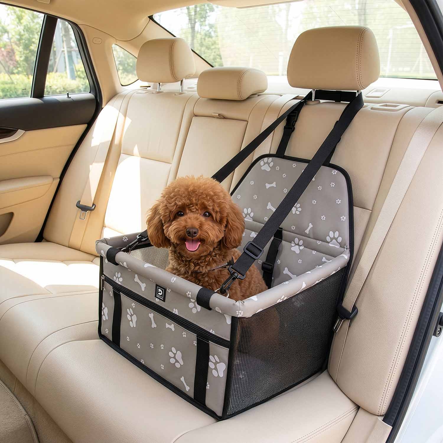 Fotelik samochodowy dla psa Domarex Puppy Ride, szary