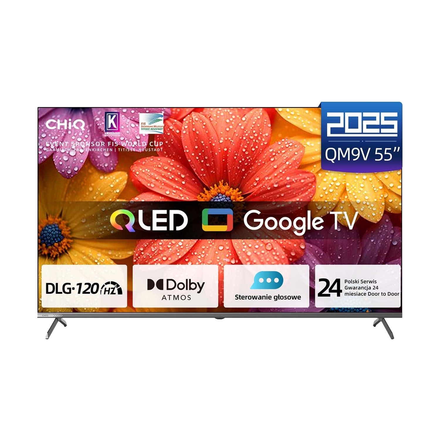 Telewizor 55” CHiQ U55QM9, bezramkowy, 4K Ultra HD, Google TV