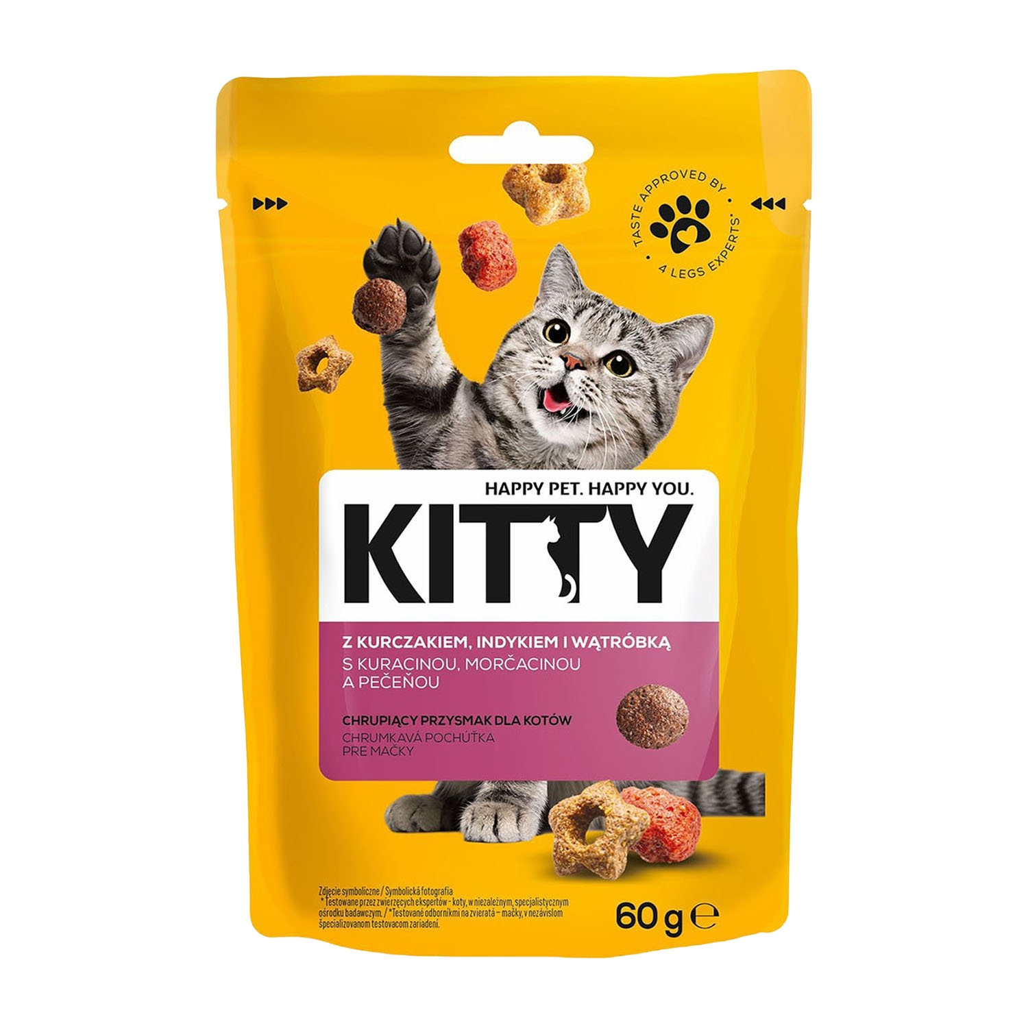 Przekąska dla kota Kitty, granulki, 8 x 60 g, kurczak
