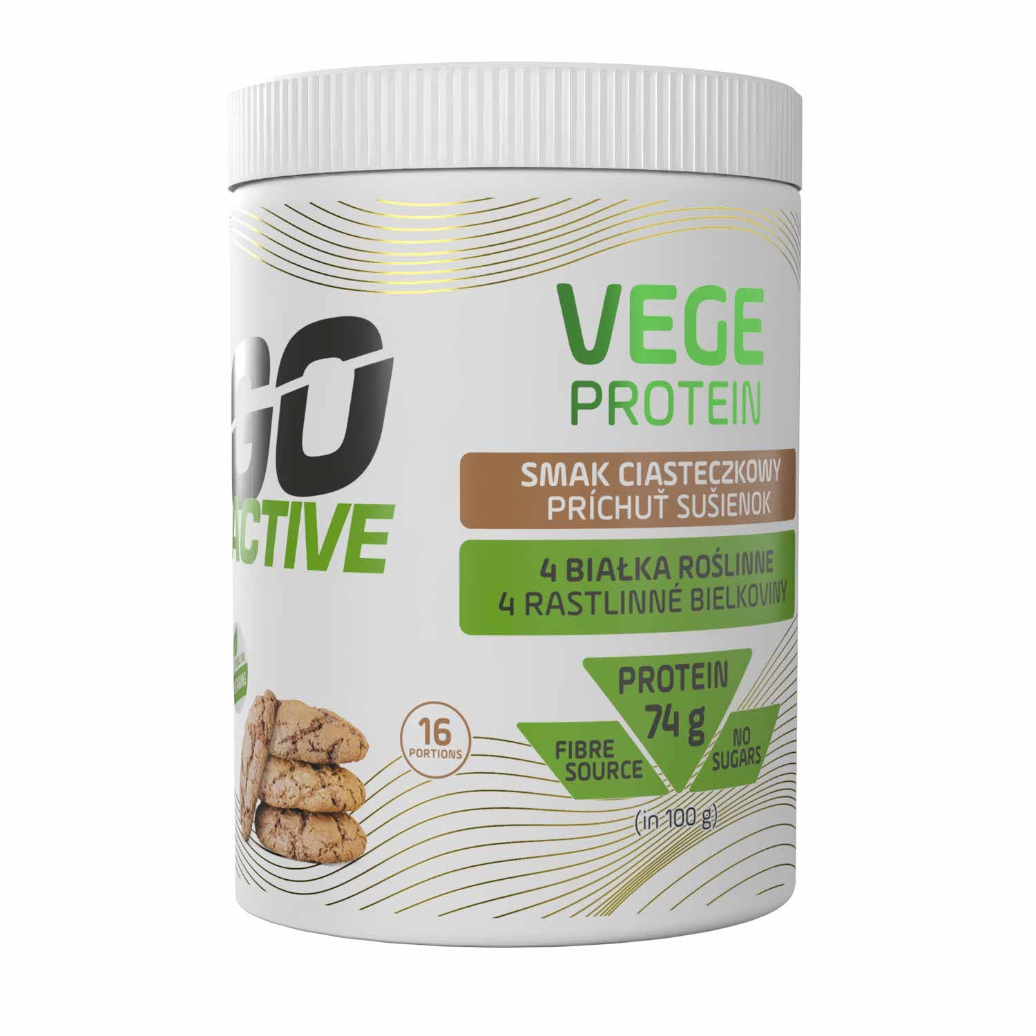 Suplement diety Go Active Białko Vege, odżywka białkowa, smak ciasteczkowy, 500 g