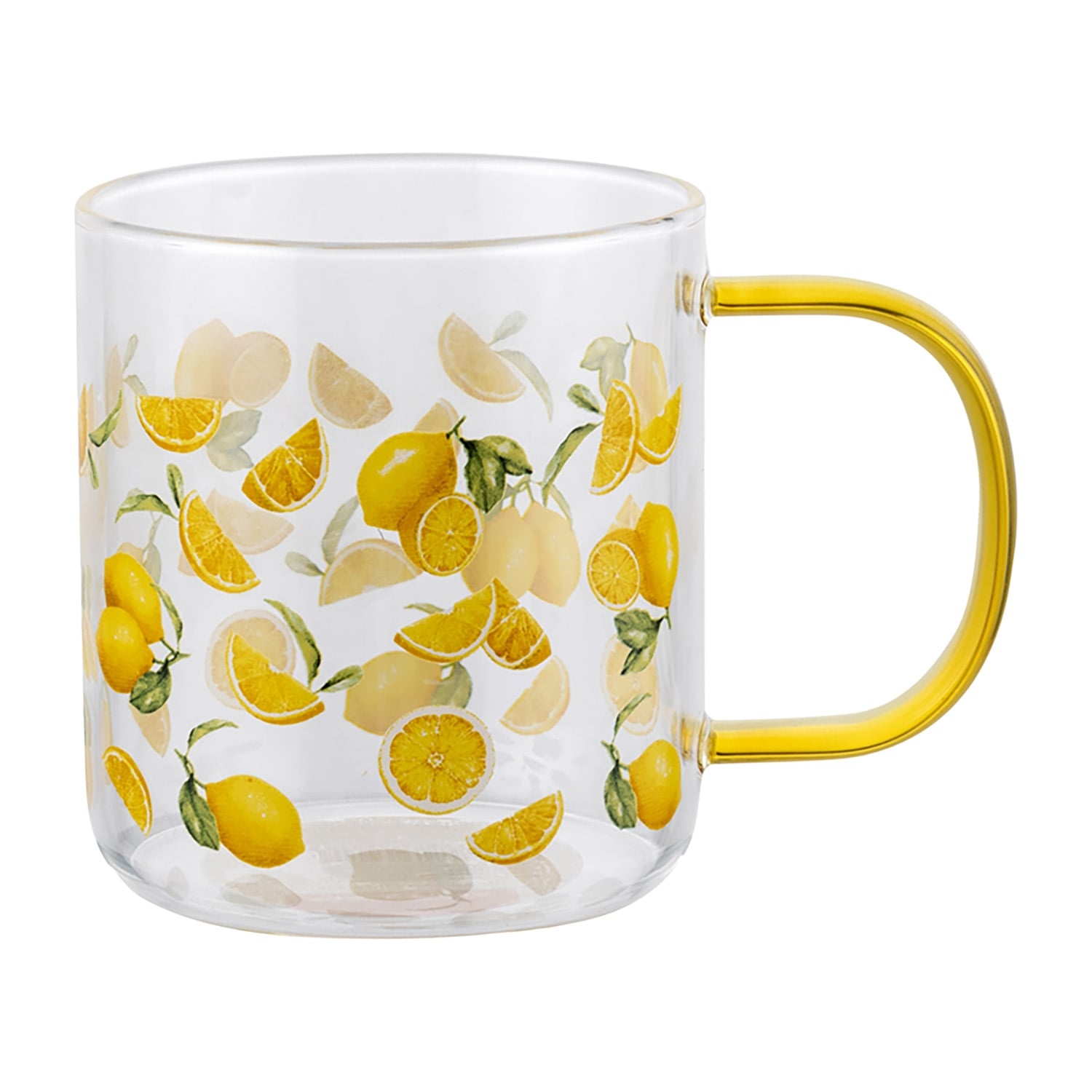 Kubki szklane Florina Citrini, 4 sztuki, 400 ml, żółte