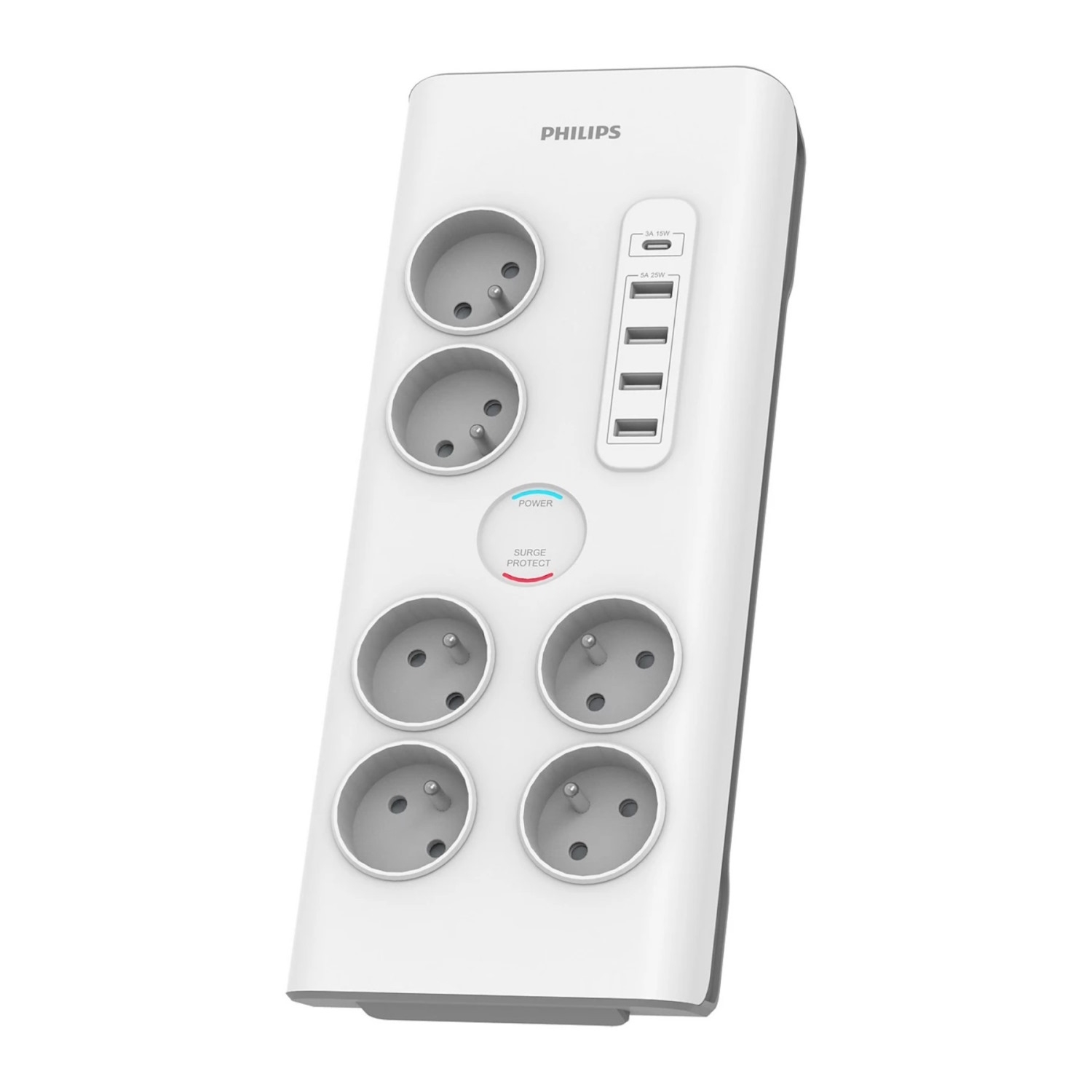 Listwa zasilająca Philips SPN7060WA, przeciwprzepięciowa, 2 m, 6 gniazd