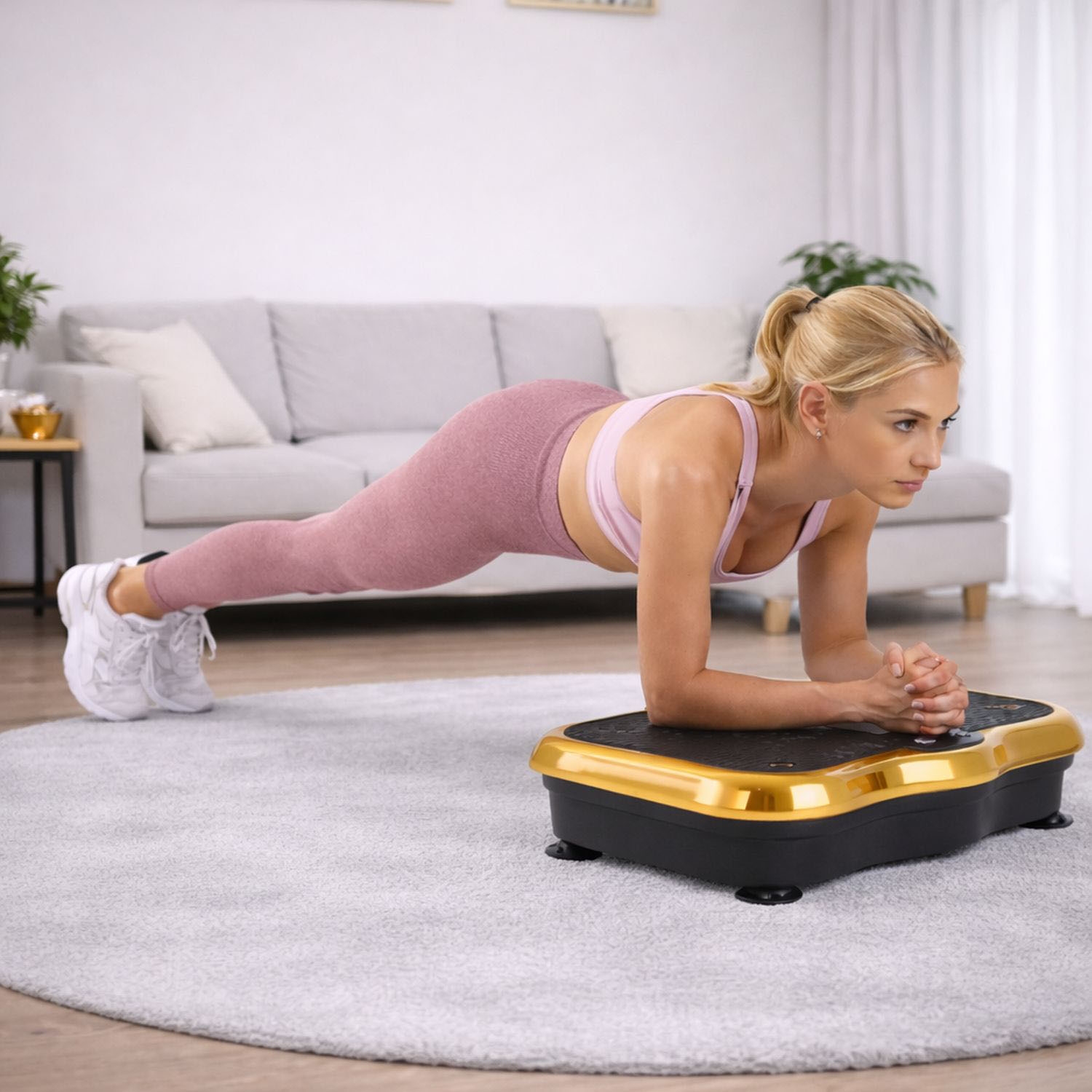 Platforma wibracyjna do ćwiczeń fitness Extralink Moonwalk Spinmove, czarno-złota