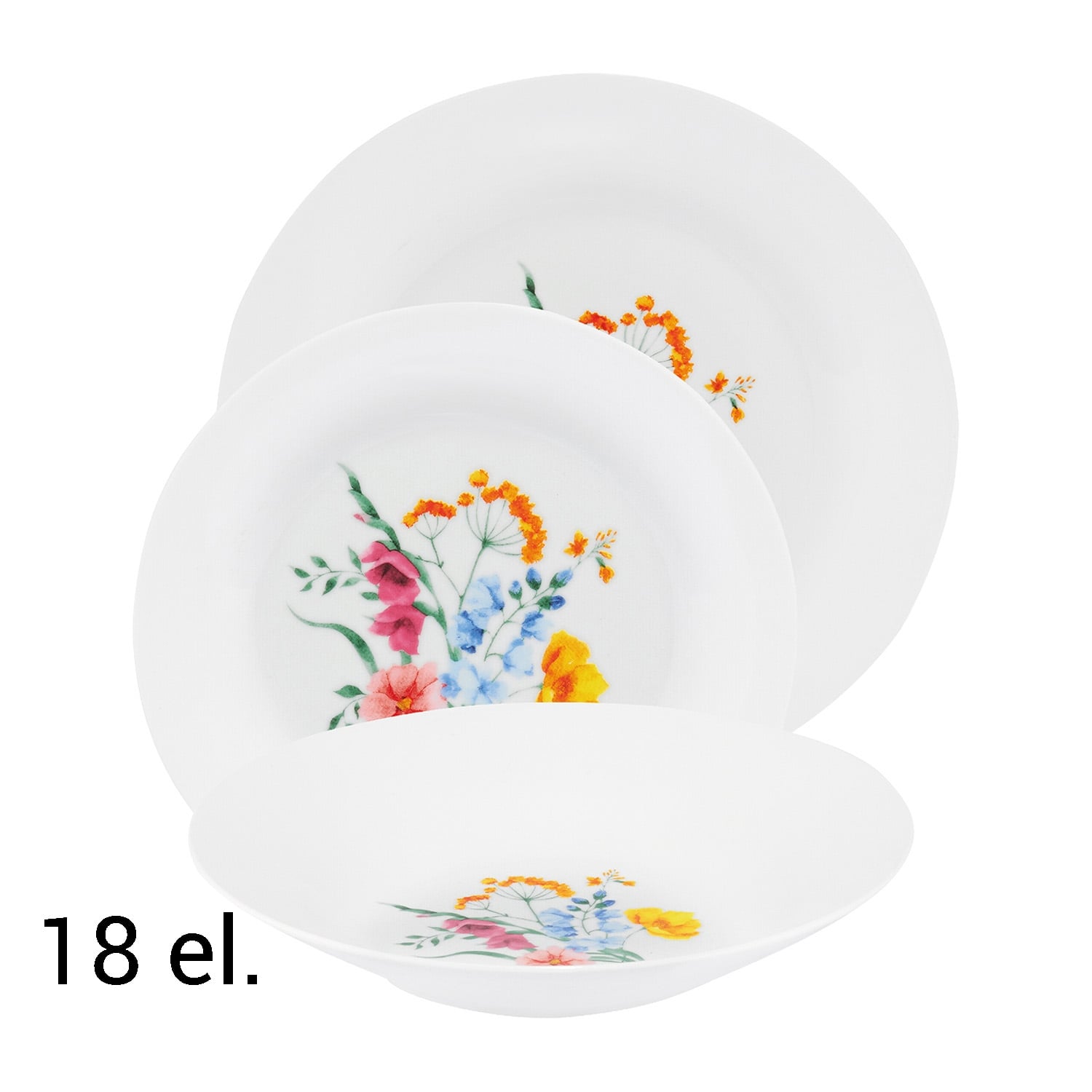 Zestaw obiadowy z porcelany Domotti Lili, na 6 osób, 18 elementów