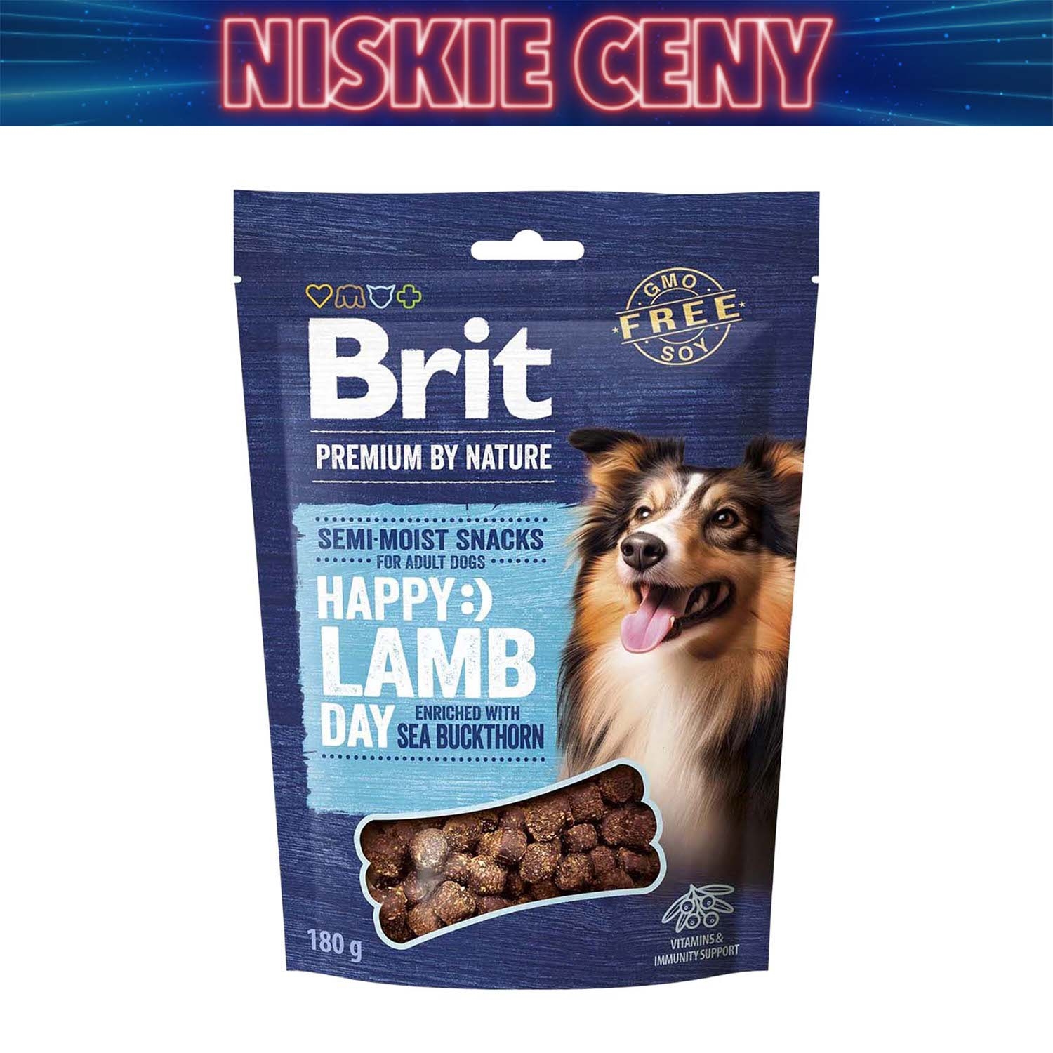 Przysmak dla psa Brit Premium By Nature, jagnięcina z rokitnikiem, 10 x 180 g