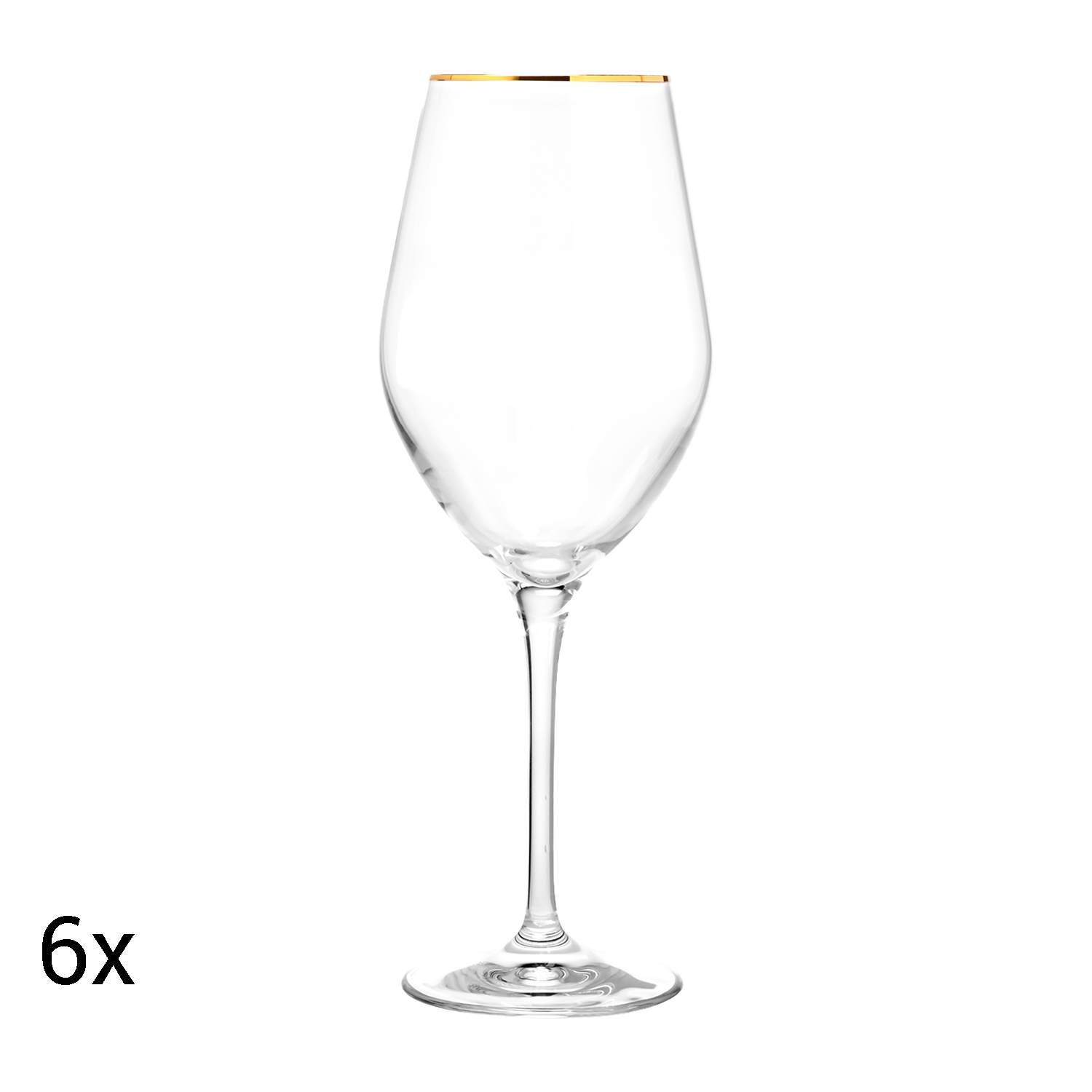 Komplet 6 kieliszków Krosno Splendour Gold, do wina, 460 ml