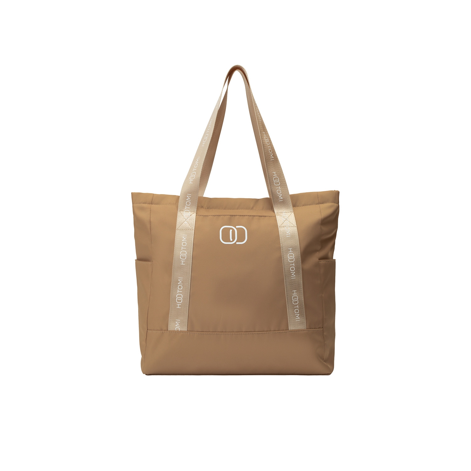 Duża torba materiałowa shopper, beżowa