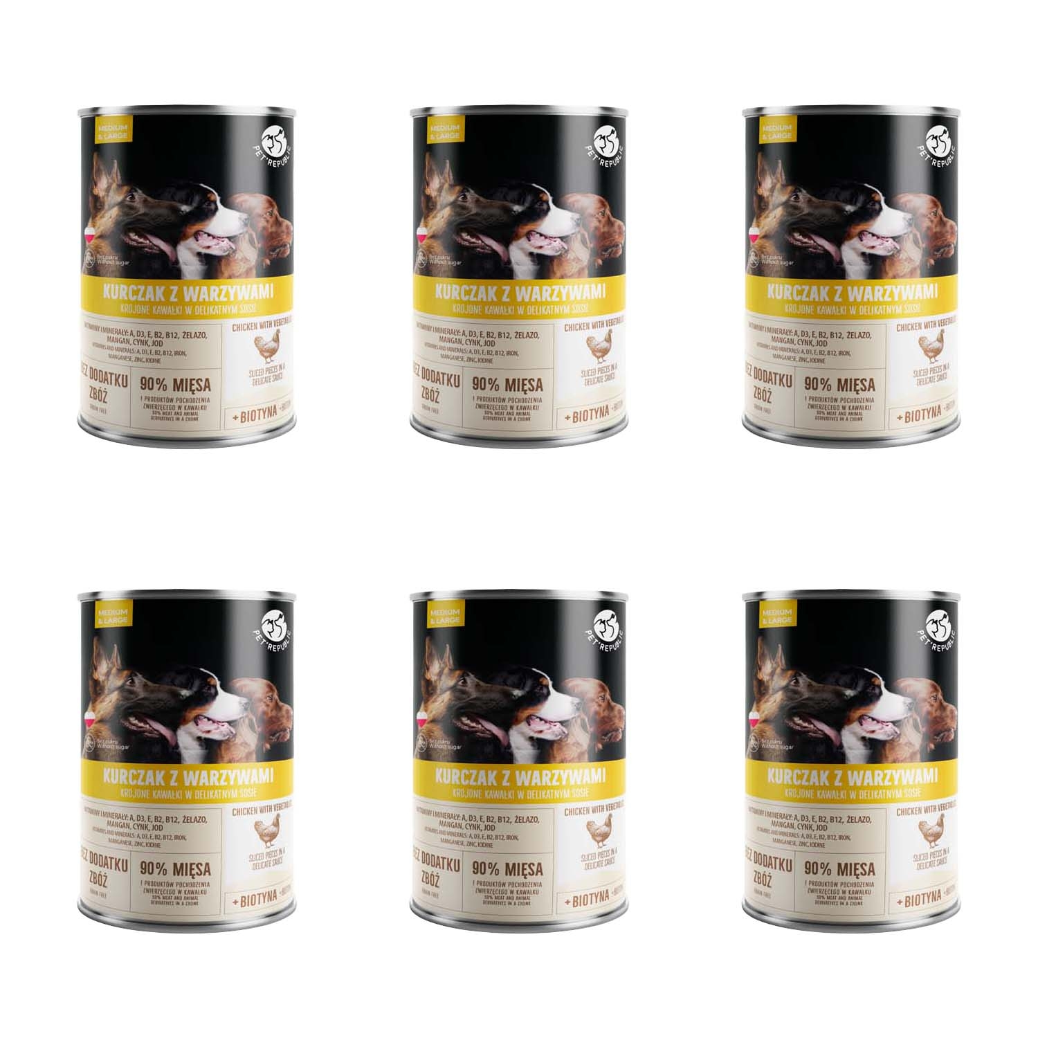 Karma dla psa Pet Republic, z kurczakiem i warzywami, mokra, 6 x 1250 g