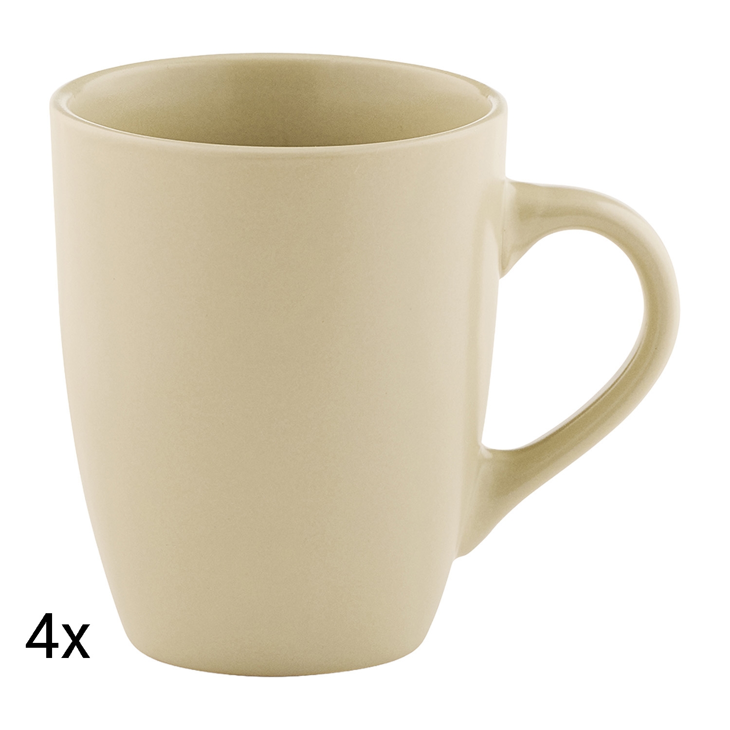 Zestaw kubków ceramicznych Domotti Pastelli, 350 ml, 4 sztuki, taupe
