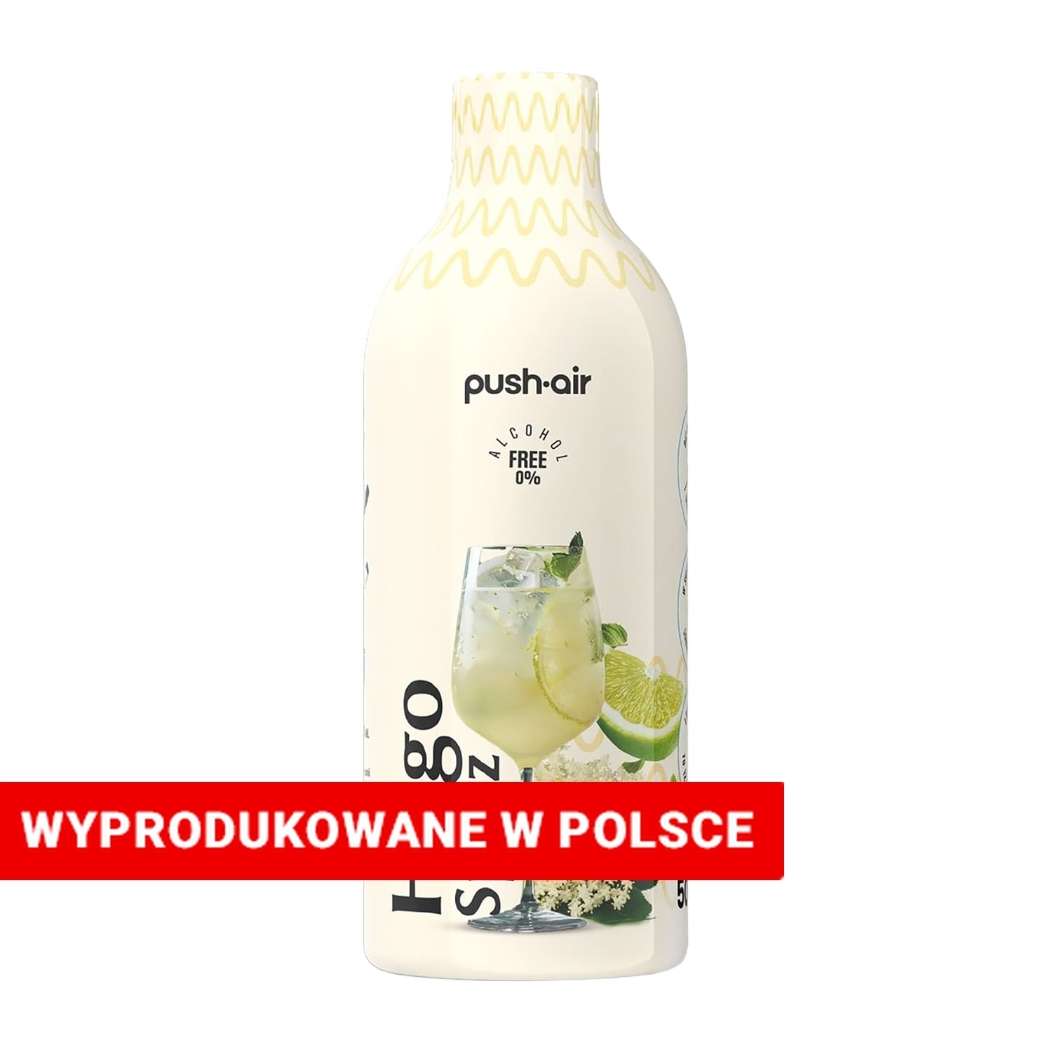 Syrop do wody gazowanej PushAir Hugo Spritz, bezalkoholowy, 500 ml