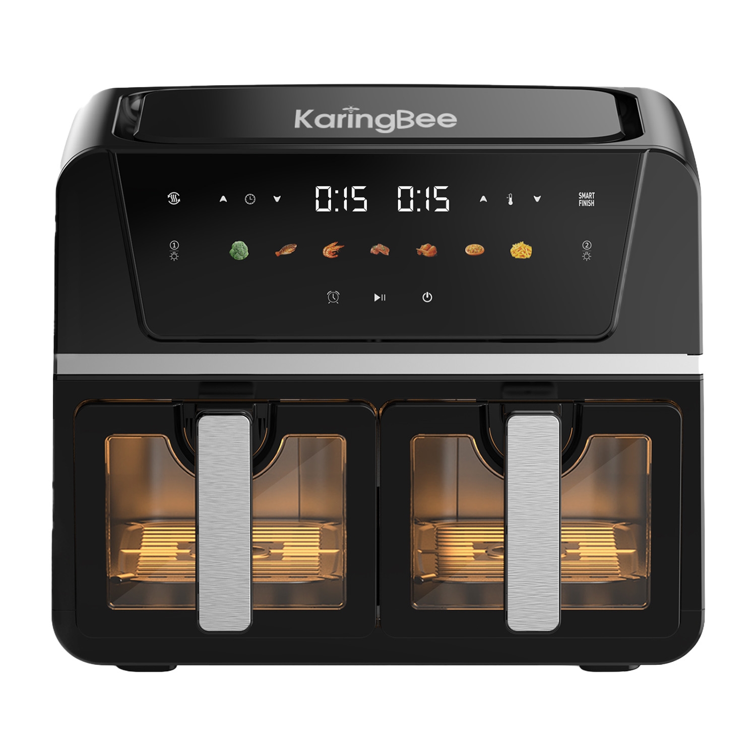 Frytkownica dwukomorowa z okienkiem KaringBee AF801E2TK, 1700 W, 2 x 4,5 l, czarna