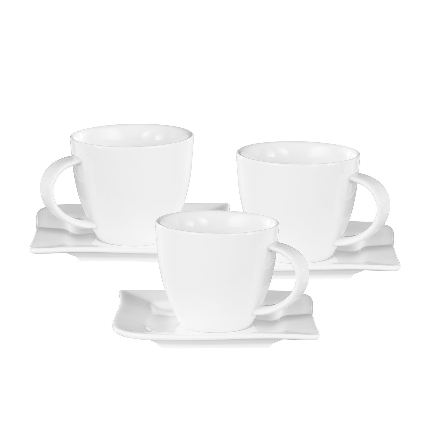 Zestaw do kawy i herbaty CHIARO, dla 6 osób, 12 elementów, porcelanowy