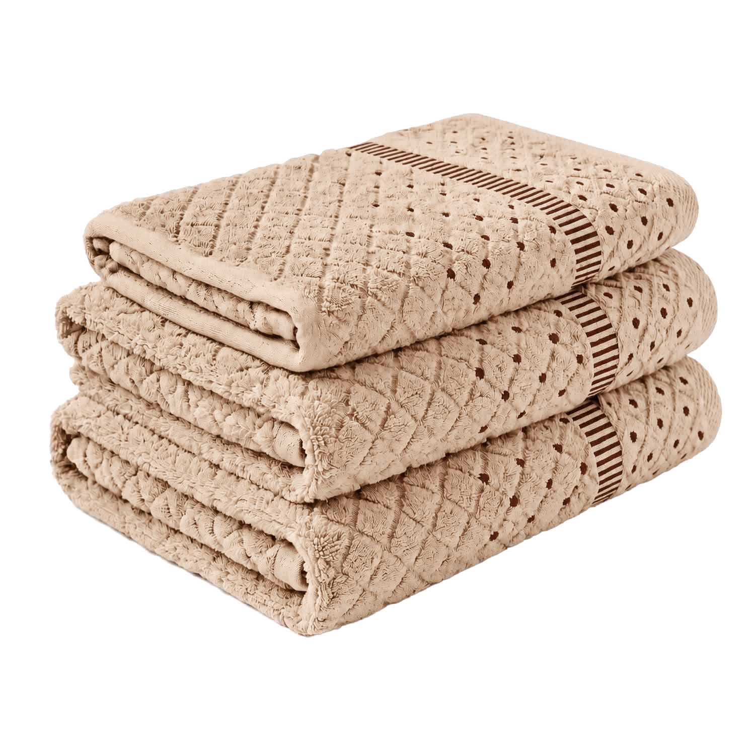 Zestaw ręczników frotte Aisha Home Textile Diamant, 500 g/m², 3 szt., piaskowe