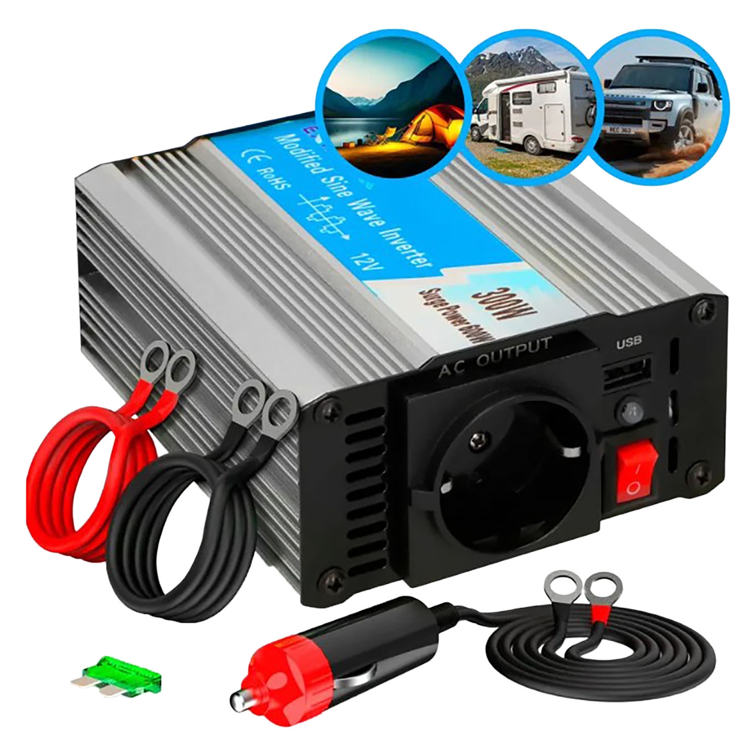 Przetwornica Extralink OPIM-300W, 300 W, modyfikowany sinus, moc szczytowa 600 W