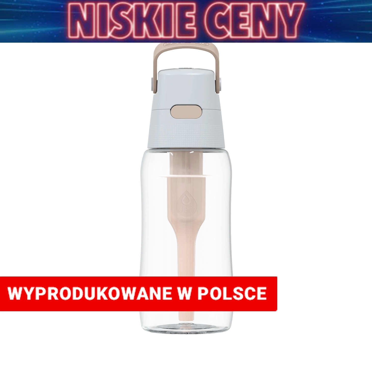 Butelka filtrująca Solid 0,5 L z 1 filtrem, cappuccino