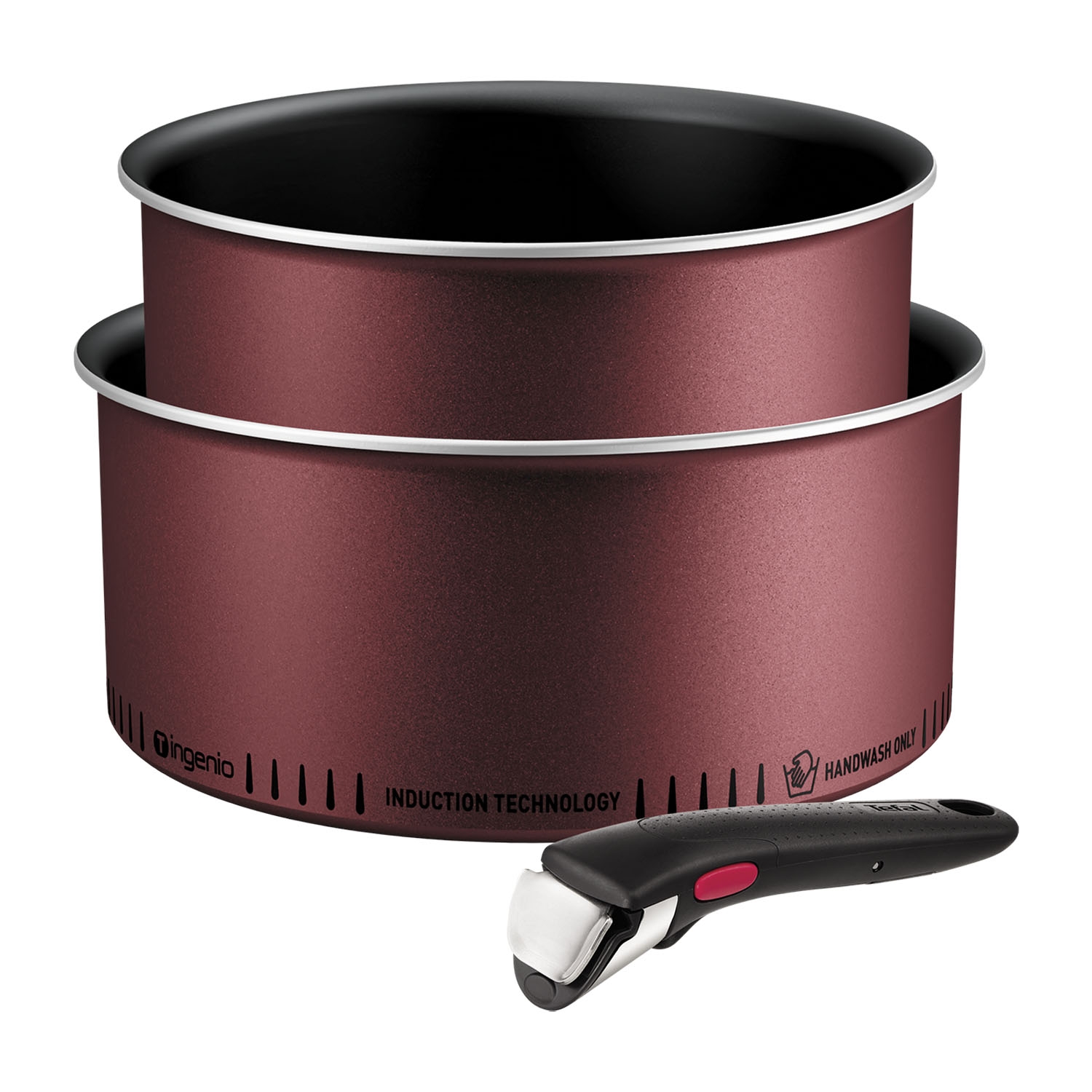 Zestaw rondli Tefal Ingenio Simply Cook, 3 elementy, czerwone
