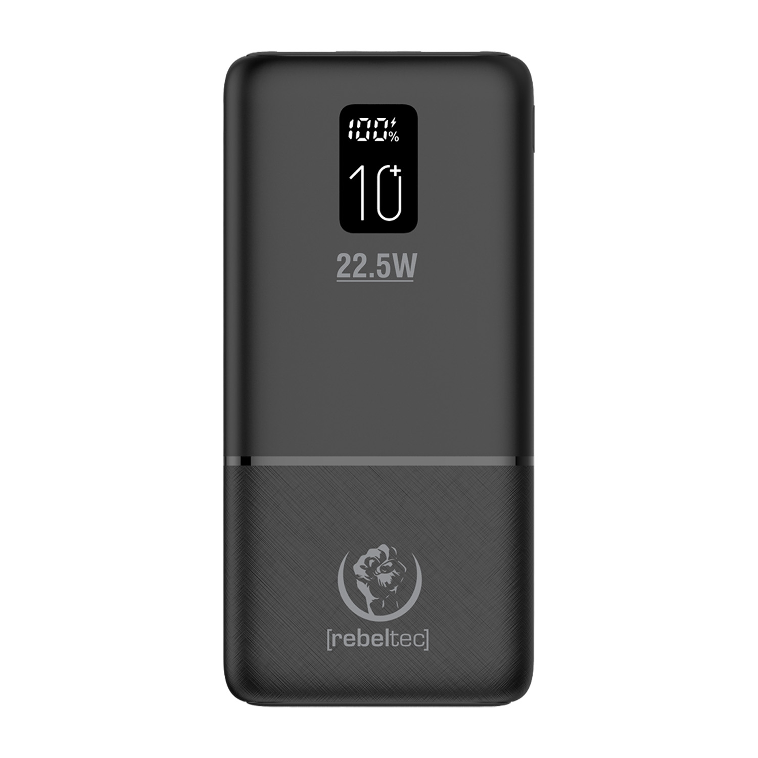 Powerbank Rebeltec P10 LCDPD, 10000 mAh, 22,5 W, czarny