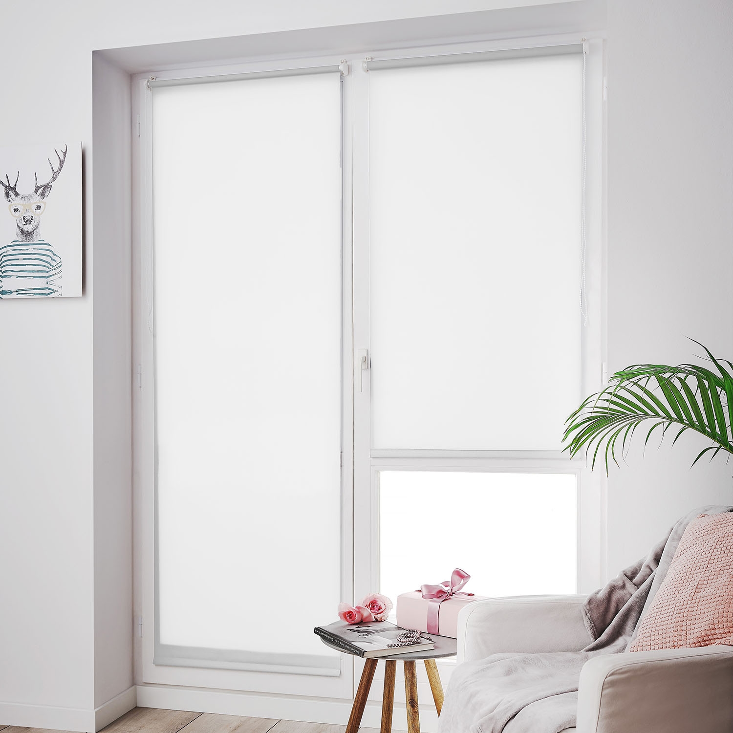 Miniroleta zaciemniająca 68 x 120 cm Decoteam, kremowa biel