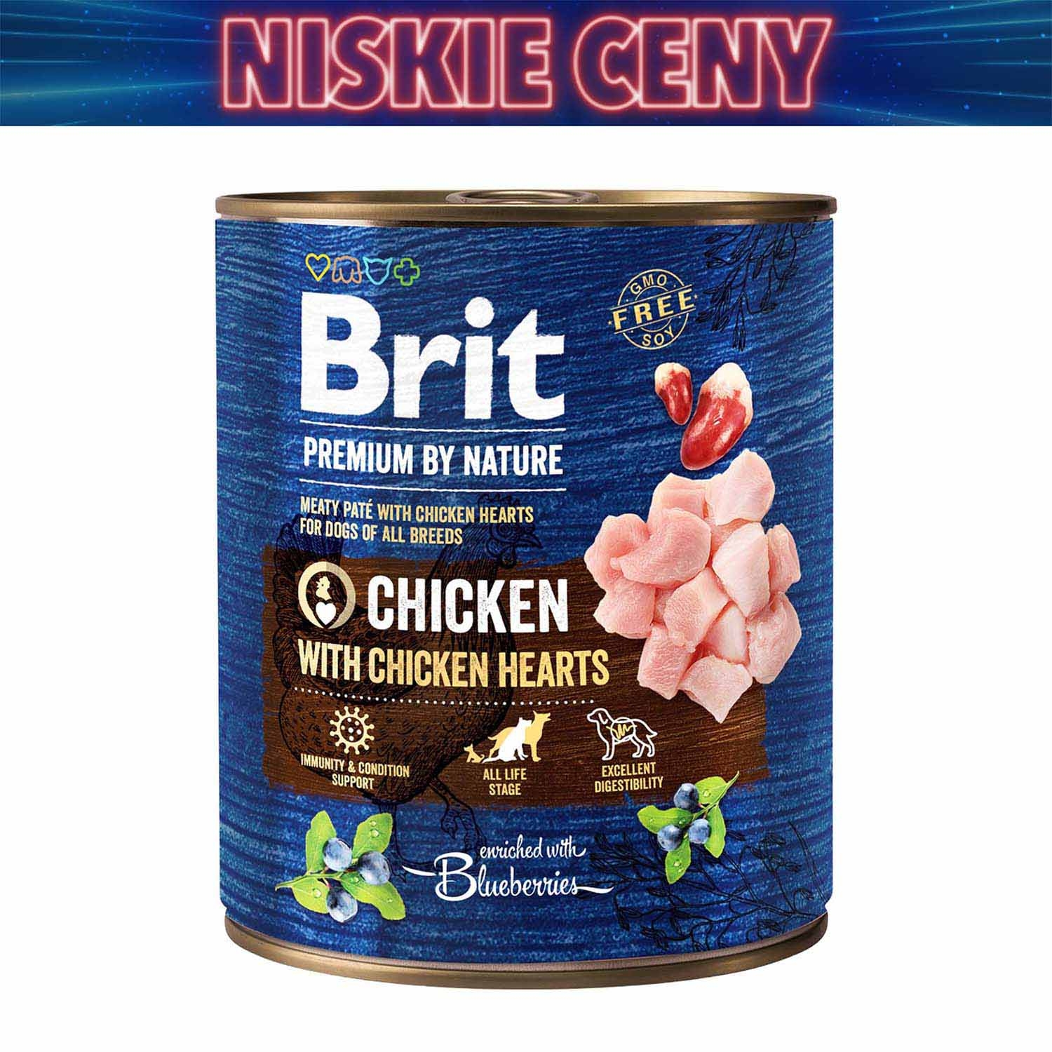 Karma dla psa Brit Premium By Nature, mokra, indyk z wątróbką, 6 x 800 g