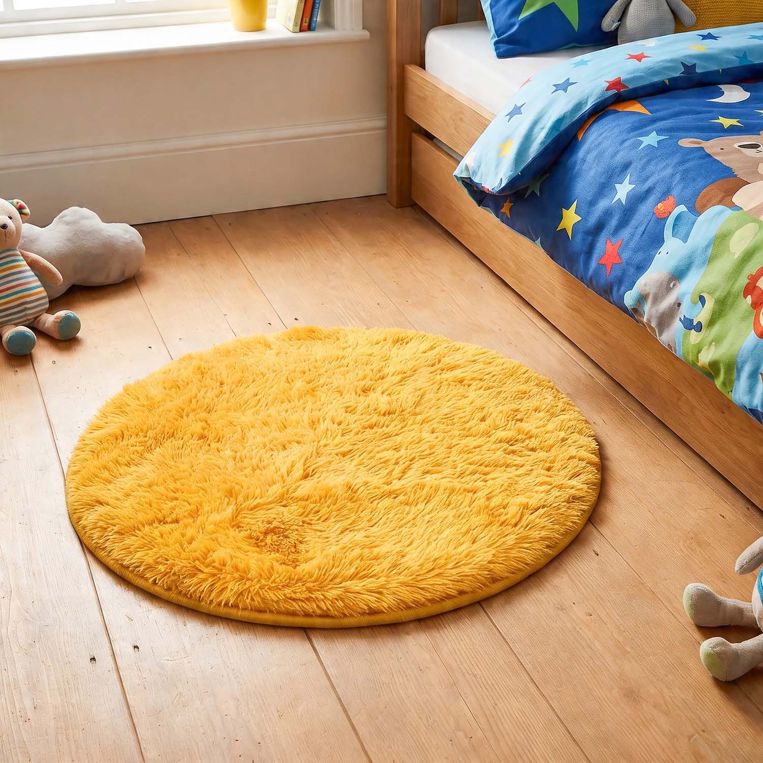 Dywan okrągły Domarex Soft Round, 90 cm, żółty