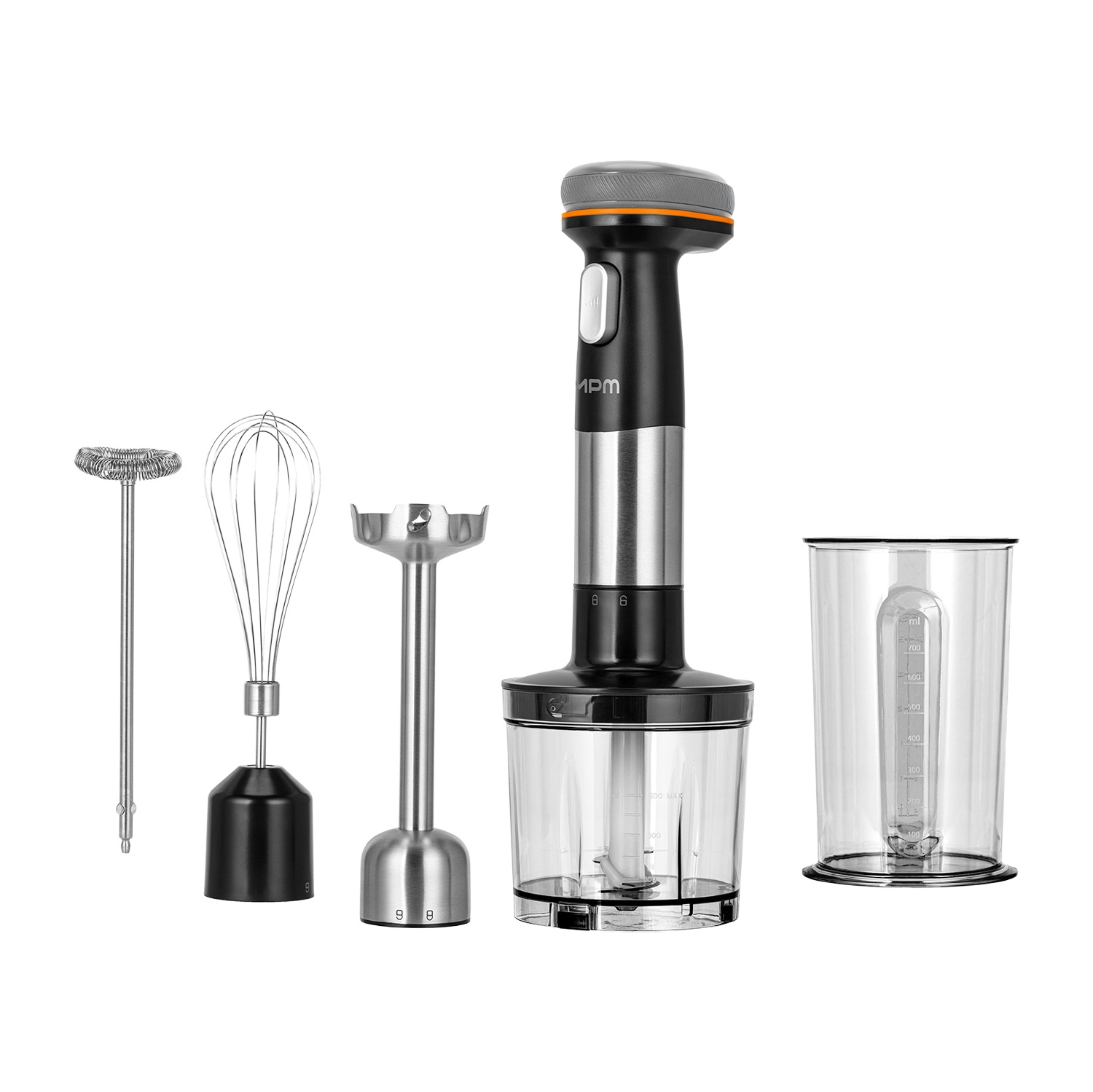 Akumulatorowy blender ręczny MPM GoFree CMBL-01, czarno-srebrny