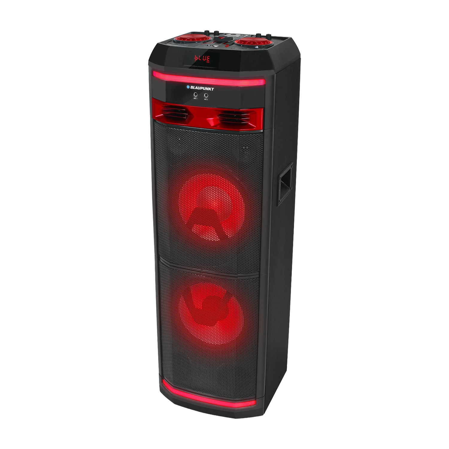 Głośnik imprezowy Blaupunkt PS1.1BD, 1000 W, funkcja karaoke, 2 mikrofony, czarny