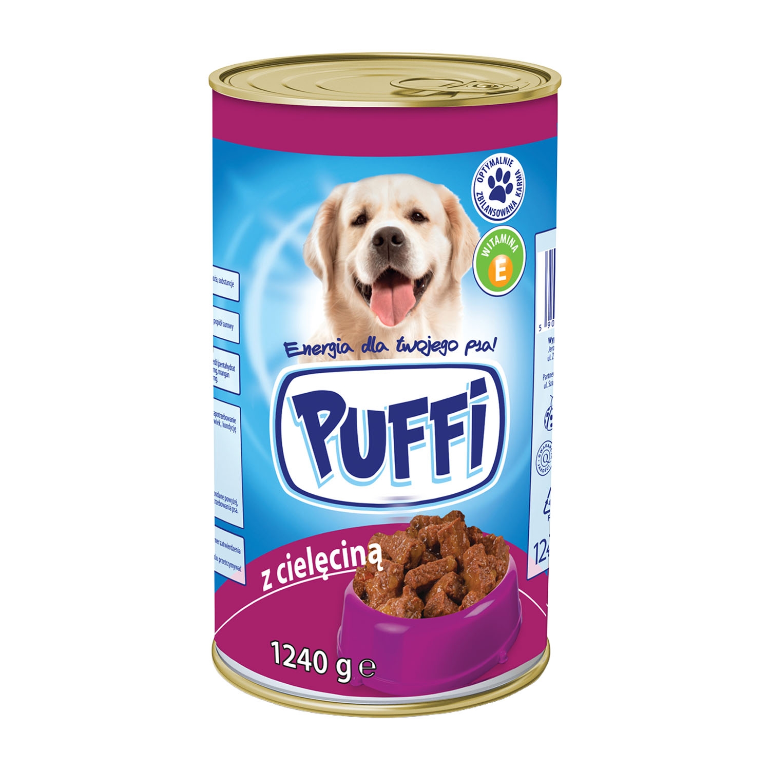 Karma dla psów Puffi, mokra, cielęcina, 6 x 1240 g