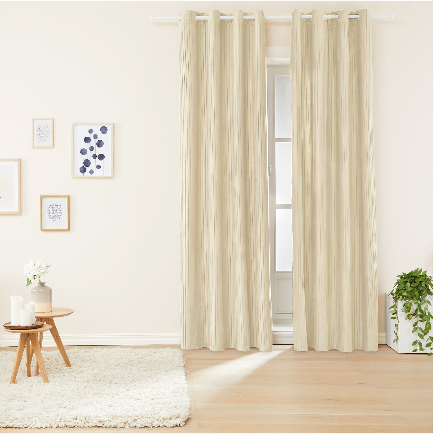 Zasłony aksamitne na przelotkach 135 x 250 cm Smukee Home, 2 szt., beżowe