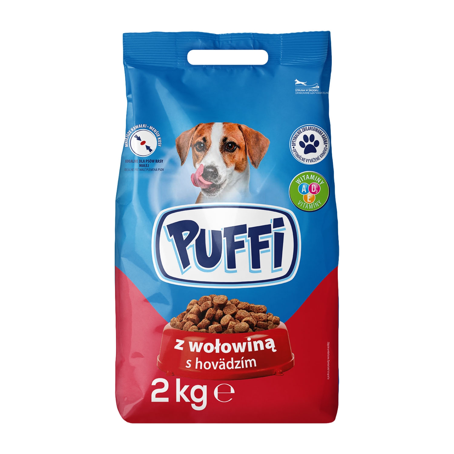 Karma dla psów Puffi, sucha, z wołowiną, 6 x 2 kg
