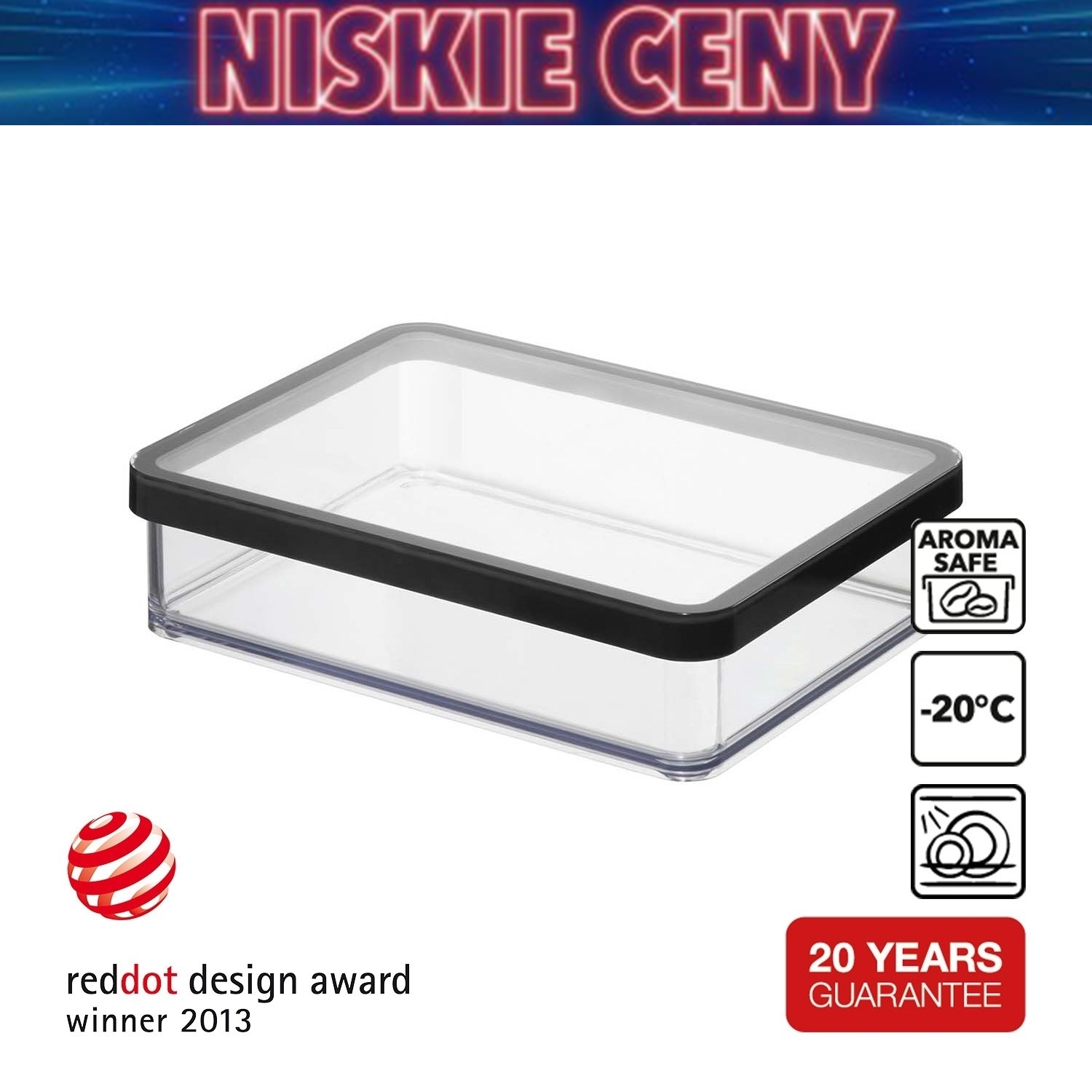 Pojemnik szeroki Rotho Loft, 1 l, czarny