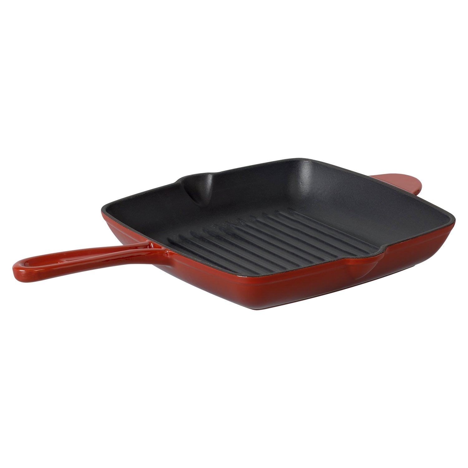 Patelnia grillowa 26 cm MG Home Infinito, żeliwna, czerwona