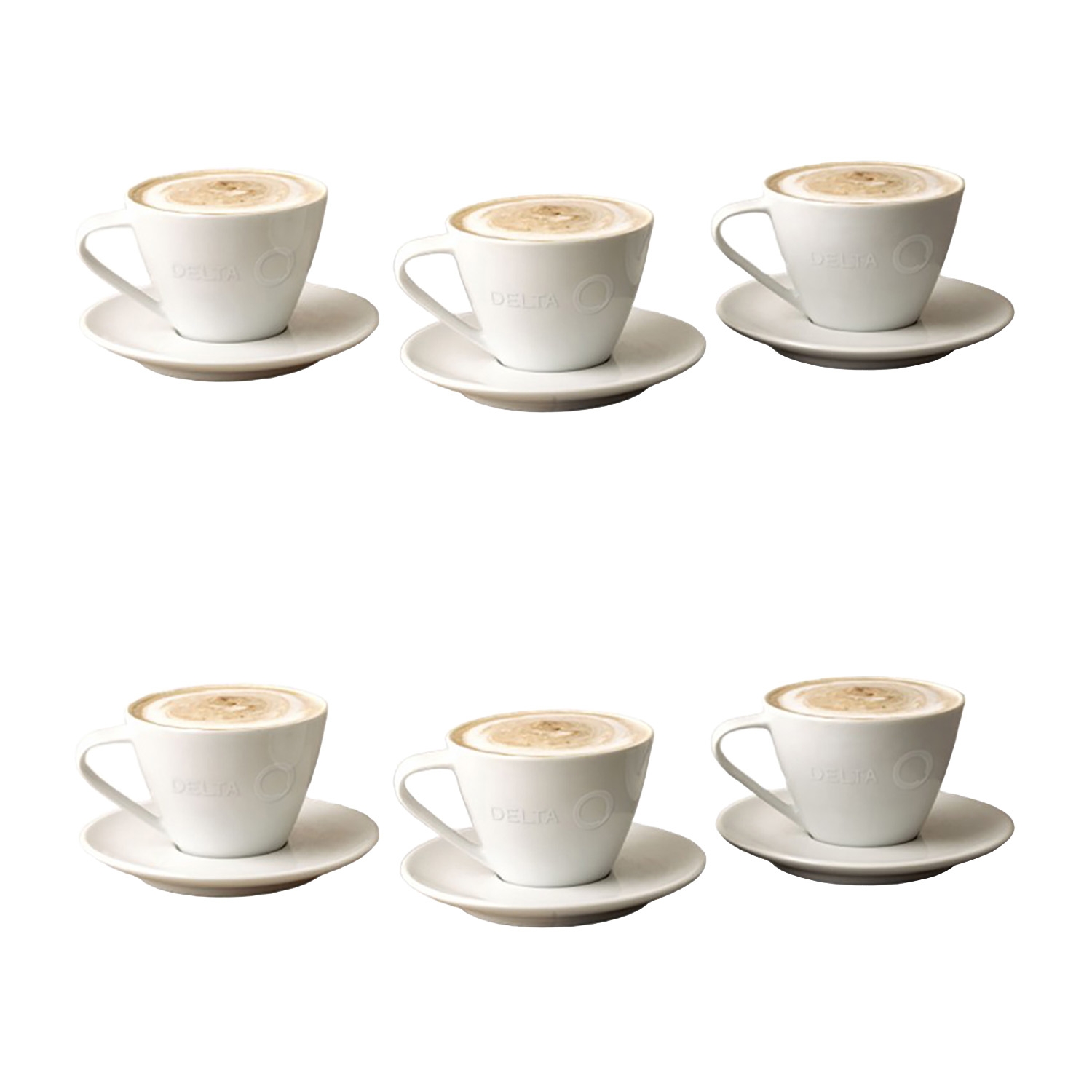 Zestaw do kawy z porcelany Delta Q Qups Cappuccino, 12 elementów, biały