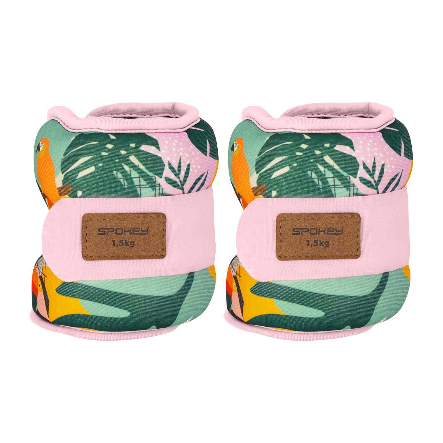 Obciążniki na kostki i nadgarstki Spokey Home Jungle Form, 2 x 1,5 kg, różowe