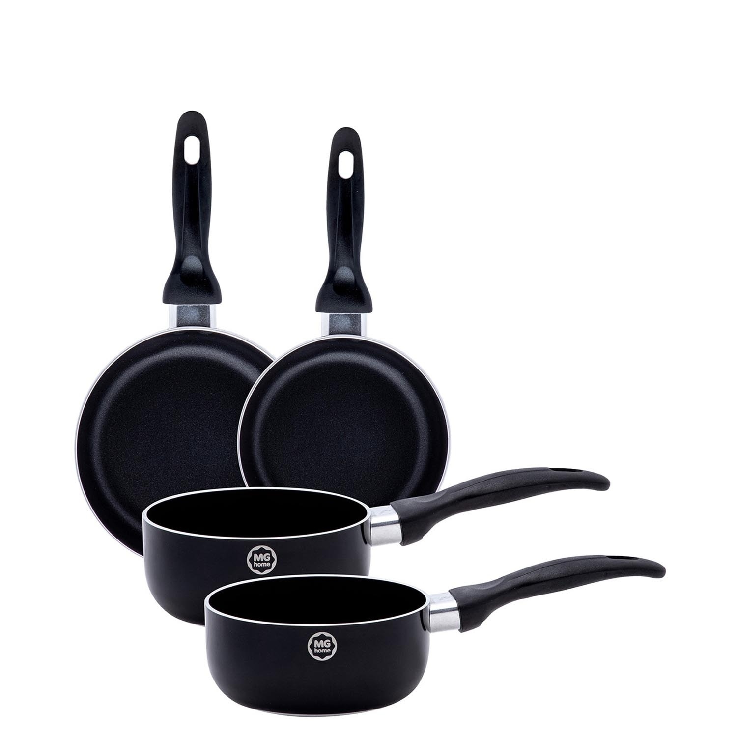 Zestaw rondli i patelni MG Home Mini, 4 elementy, czarne