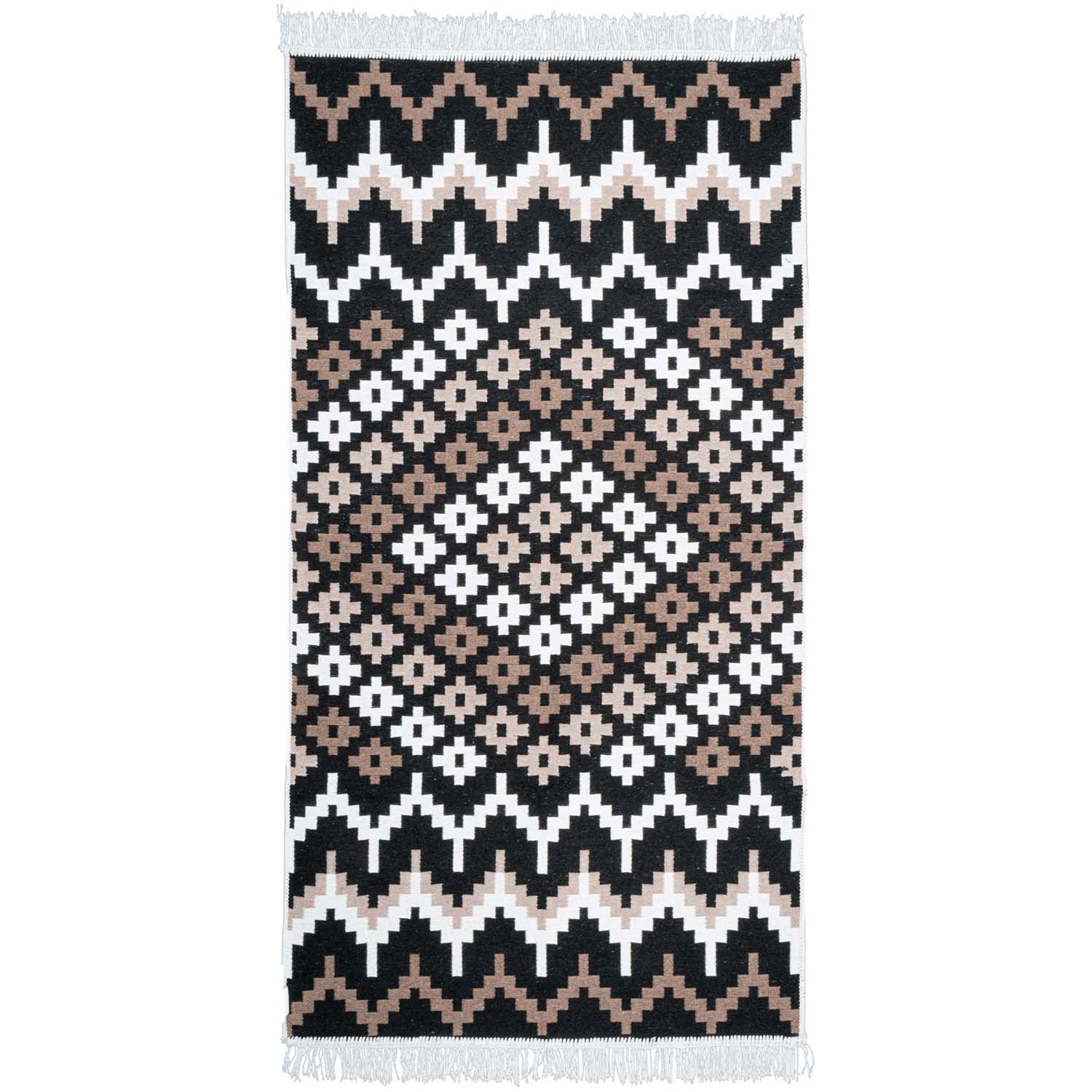 Dywan Multi-decor Kilim Gold, 80 x 150 cm, etno, beżowo-czarny