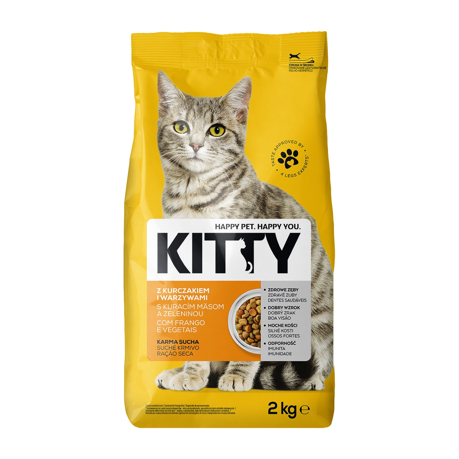 Sucha karma dla kotów Kitty, kurczak, 6 x 2 kg