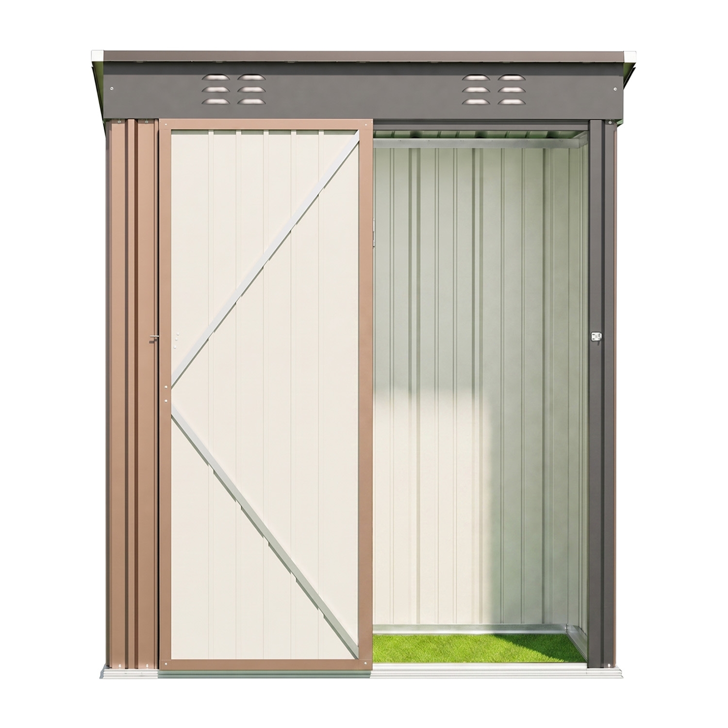 Domek narzędziowy Aiho CC21-LB-EU, 161 x 94 x 182 cm, brązowy