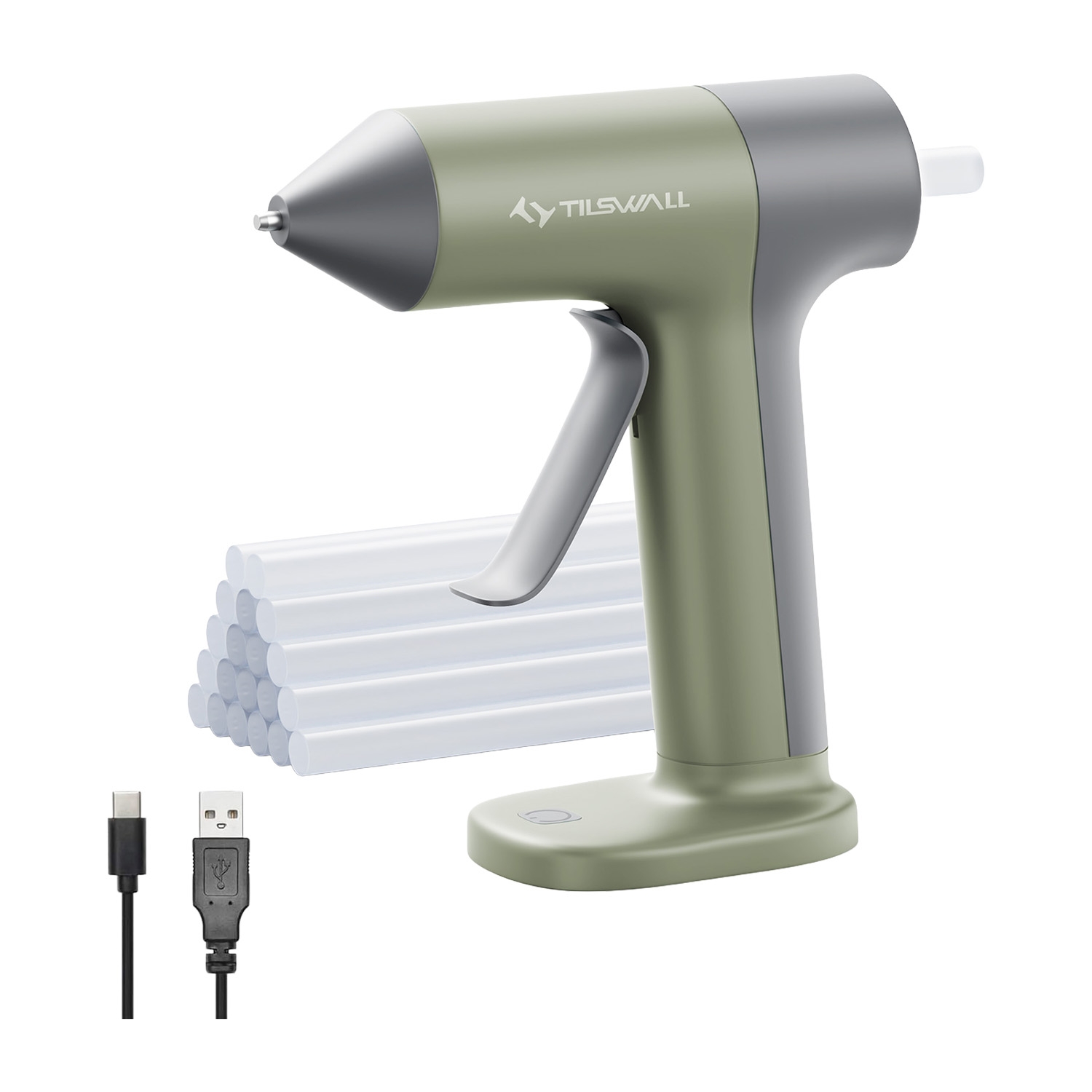 Pistolet do kleju Tilswall 4 V Lite, 2000 mAh, bezprzewodowy, oliwkowy