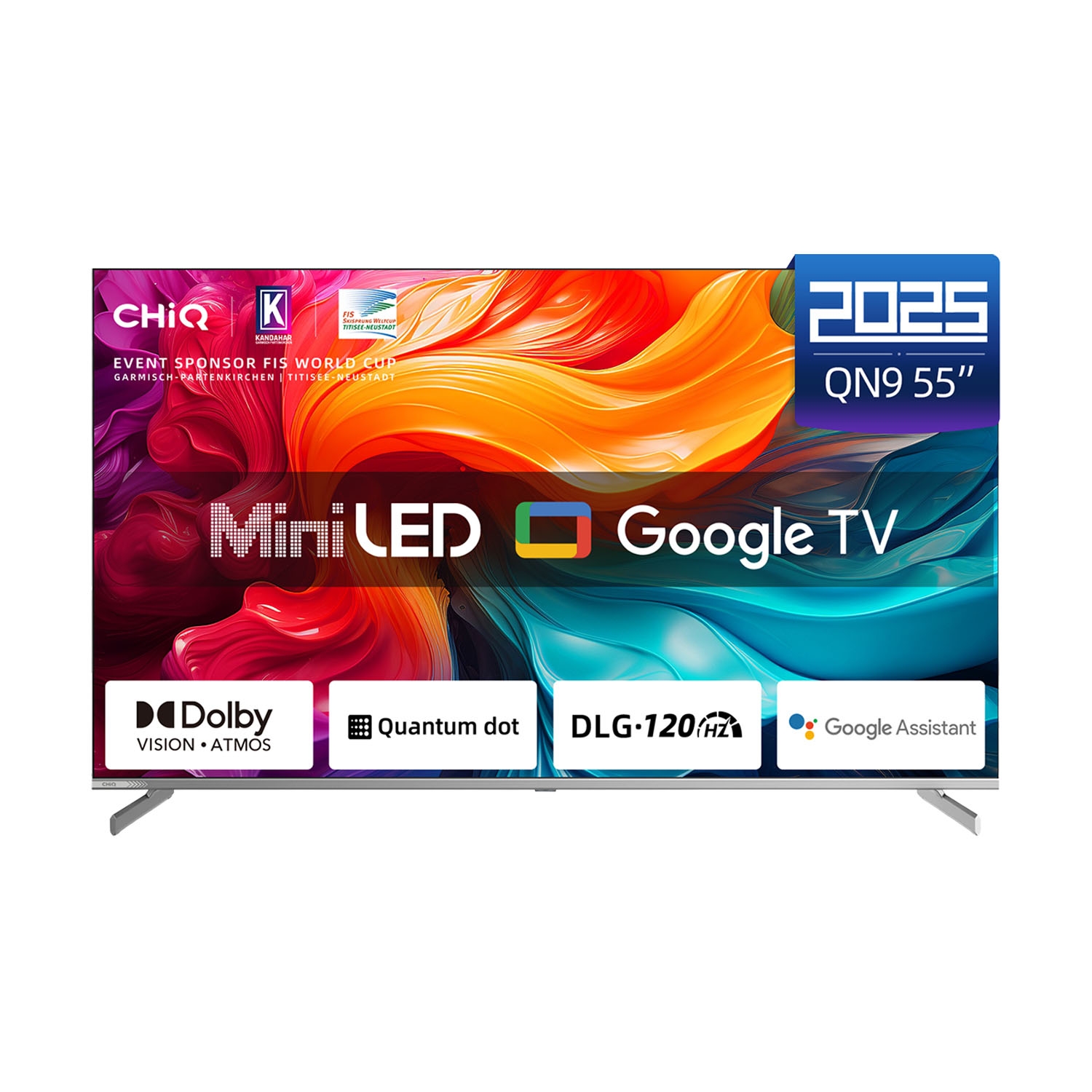 Telewizor 55'' CHiQ M55QN9V MiniLED, Google TV, 4K UHD, szary