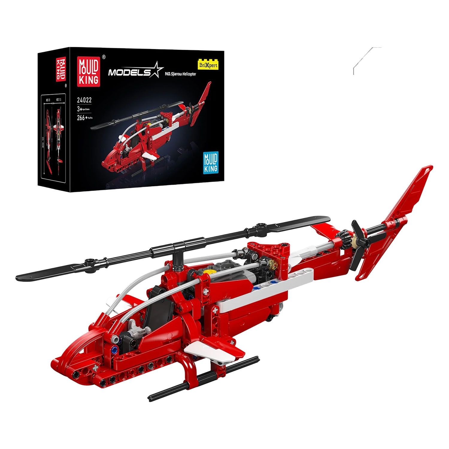 Klocki Mould King 24022 Śmigłowiec Sparrow, 266 elementów