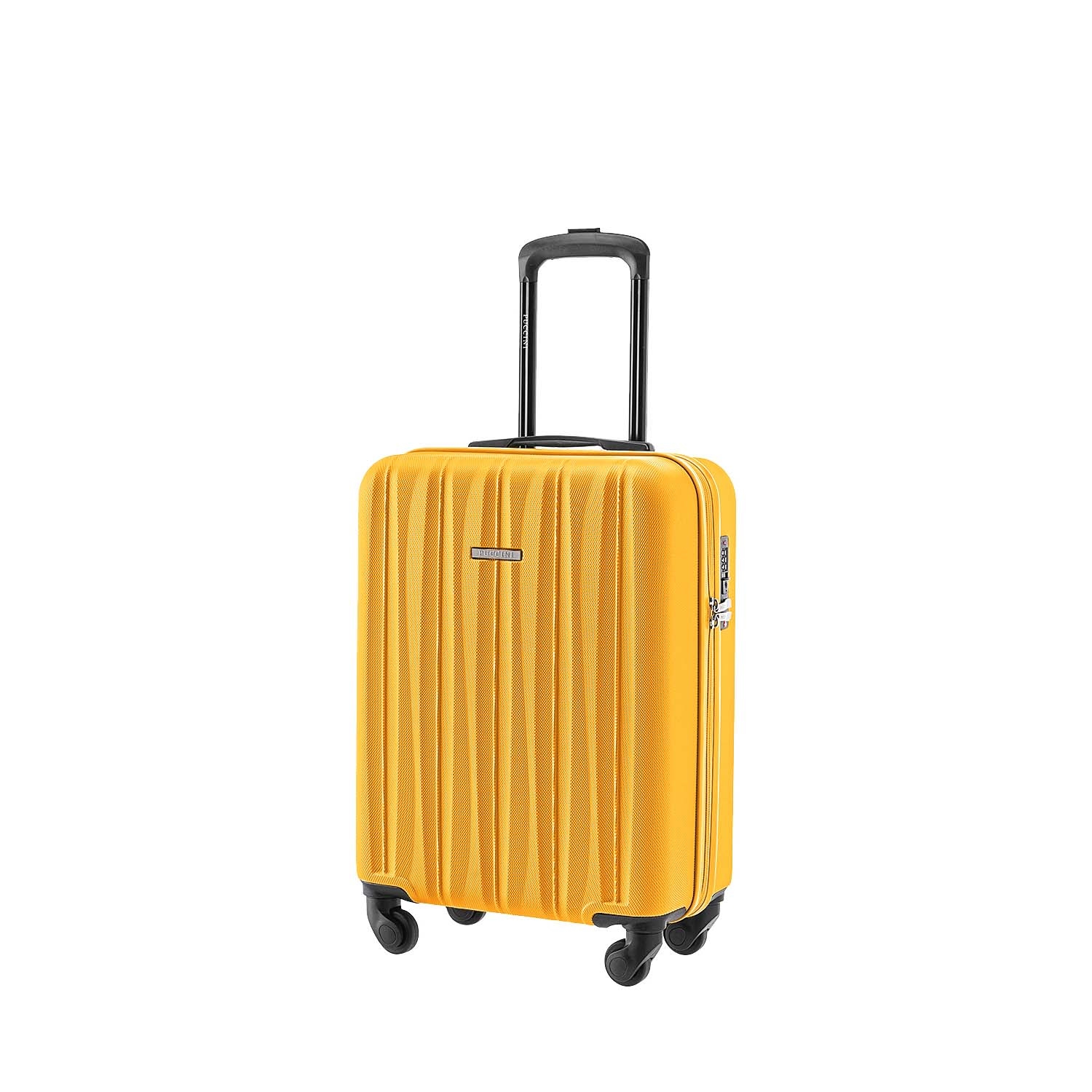 Walizka kabinowa 55 x 38 x 20 cm Puccini Bali, żółta ze żłobieniami