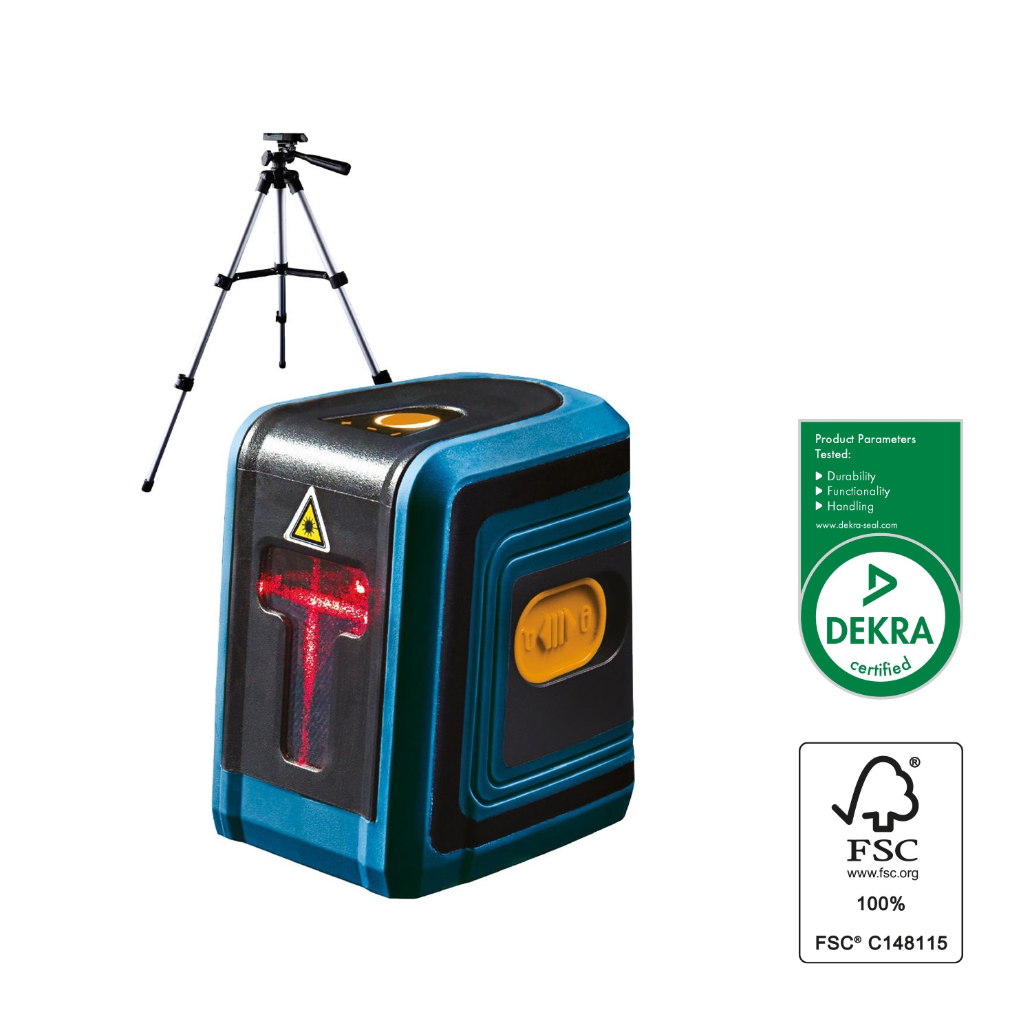 Poziomica laserowa Niteo, samopoziomująca, ze statywem