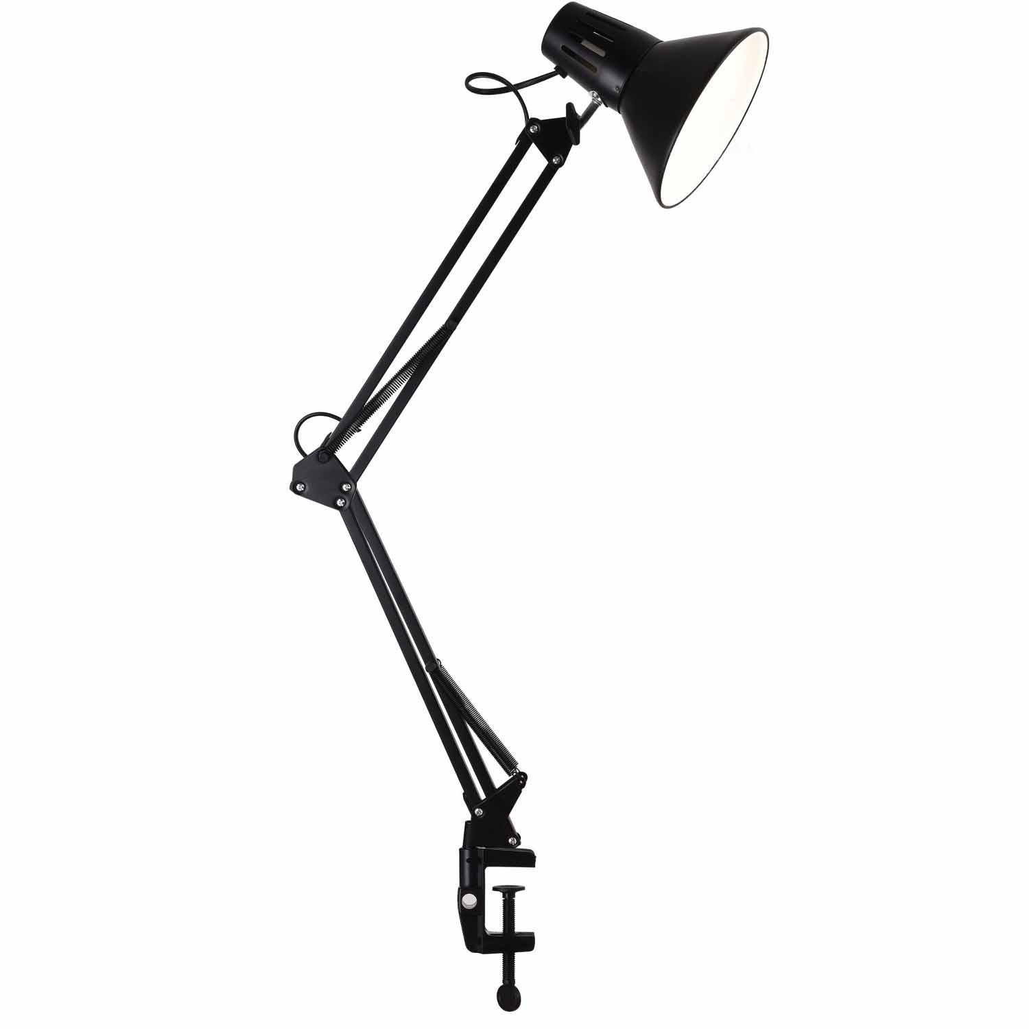 Lampa biurkowa Sanico Goldlux Worker, E27, mocowana do blatu, czarna