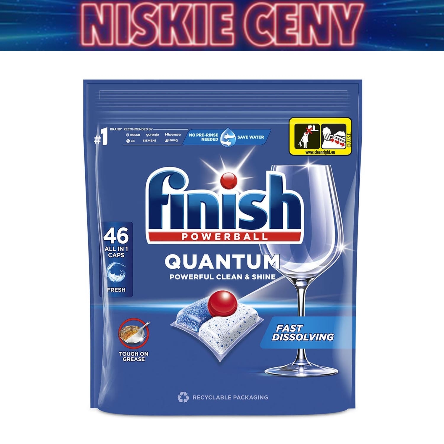 Kapsułki do zmywarki Finish Quantum Fresh, 46 sztuk