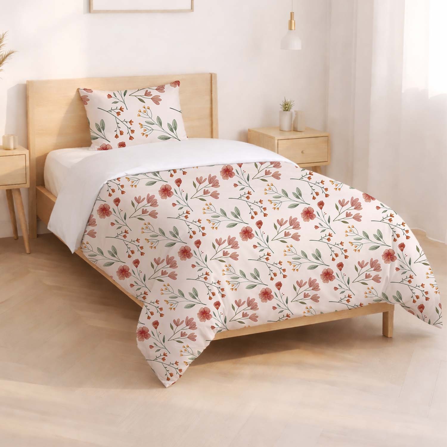 Pościel bawełniana 140 x 200 cm Pation Home Vivienne, maki