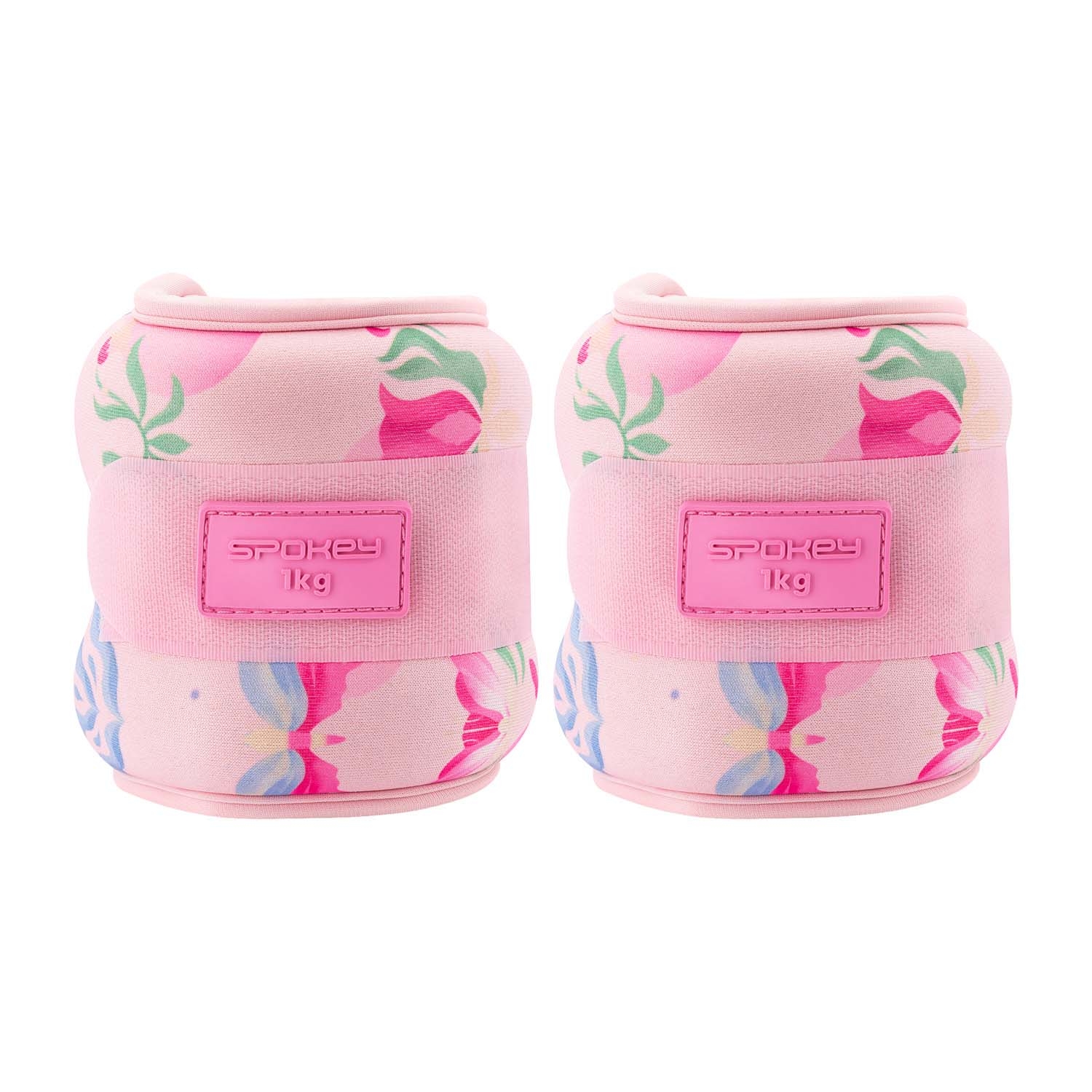 Obciążniki na kostki i nadgarstki Spokey The Bloom Form, 2 x 1 kg, różowe