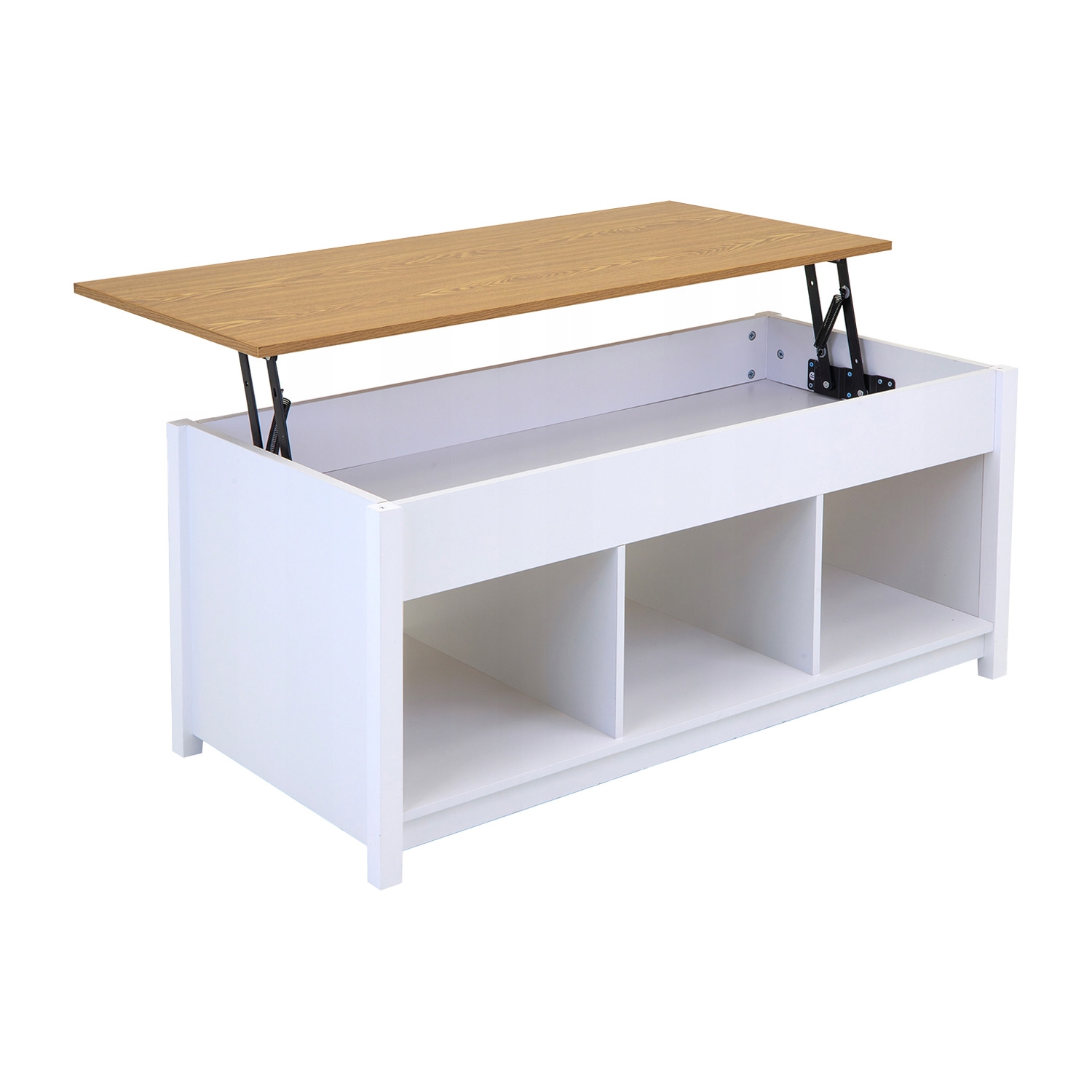 Stolik kawowy 48-62 x 50 x 105 cm Jumi, z podnoszonym blatem, biały