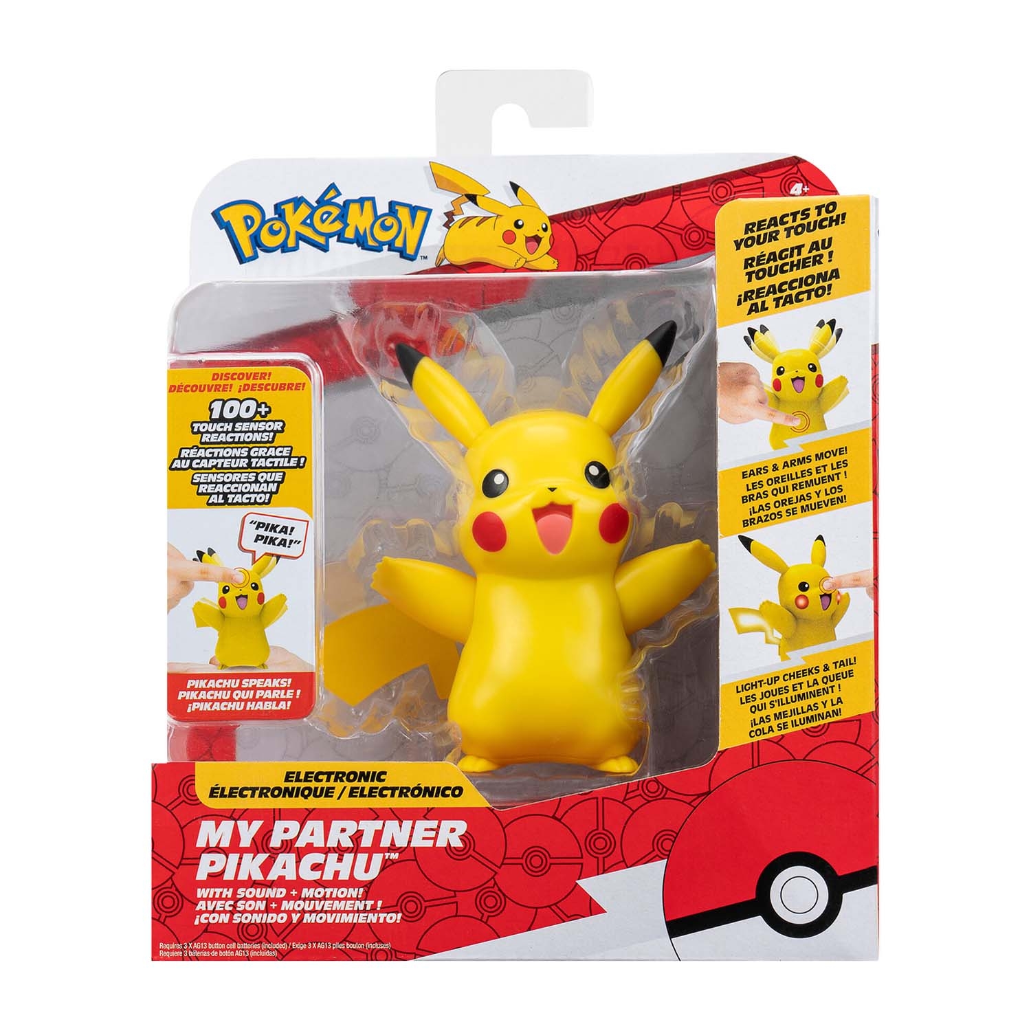 Interaktywna figurka Pokémon Mój Partner Pikachu, ze światłem i dźwiękiem
